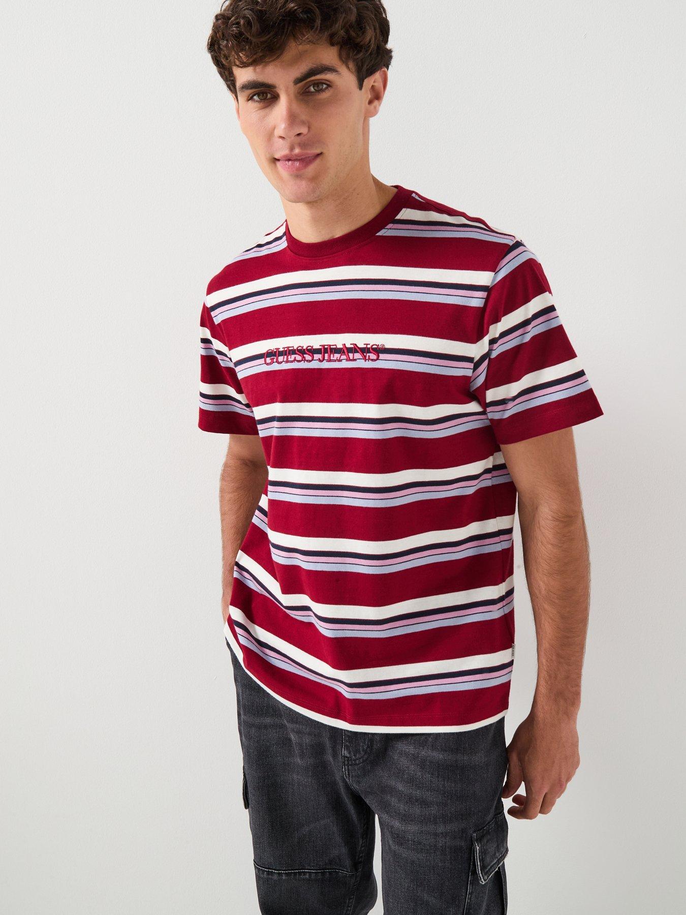 Guess Jeans Stripe T-Shirt - Red