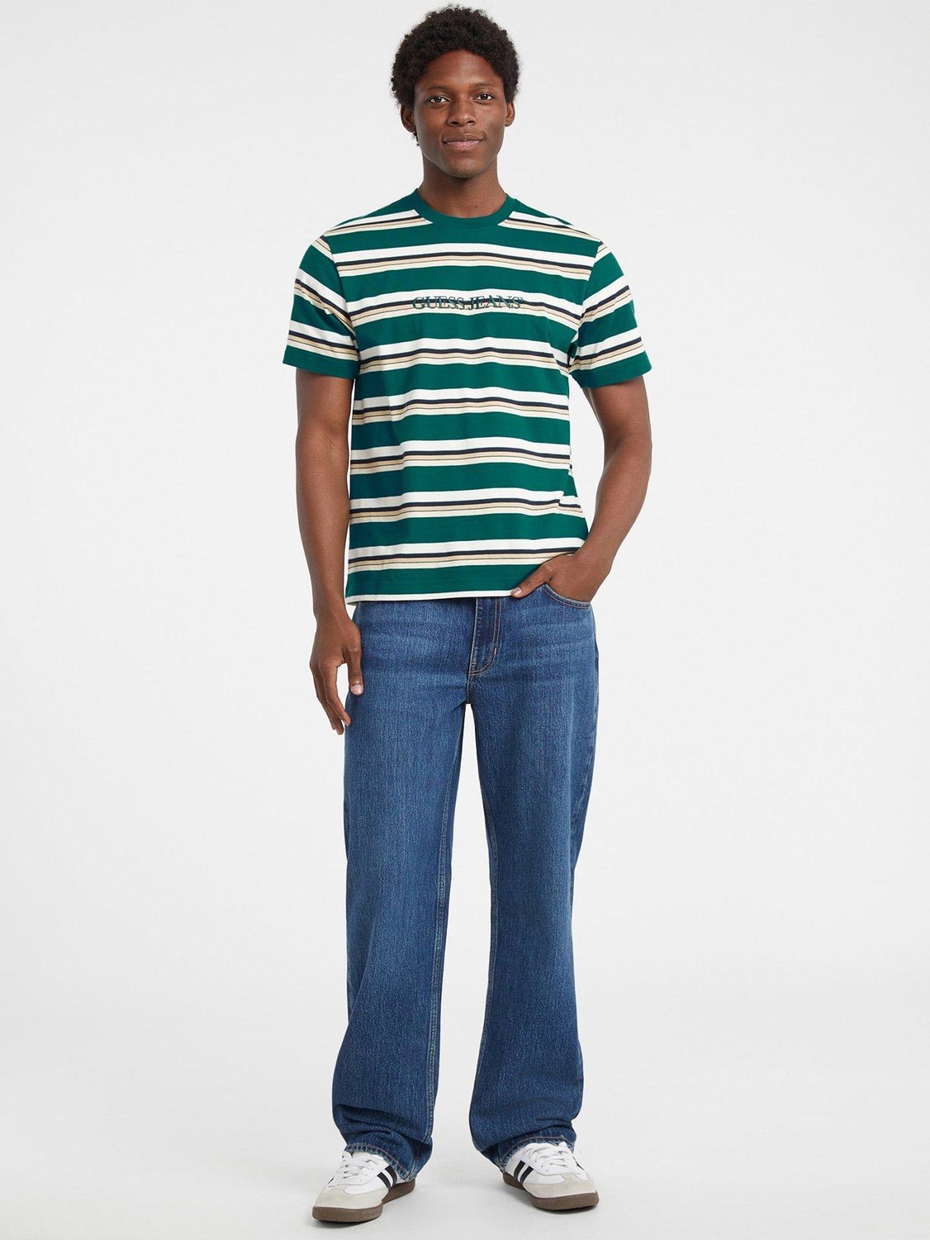 guess-jeans-stripe-t-shirt-greenback
