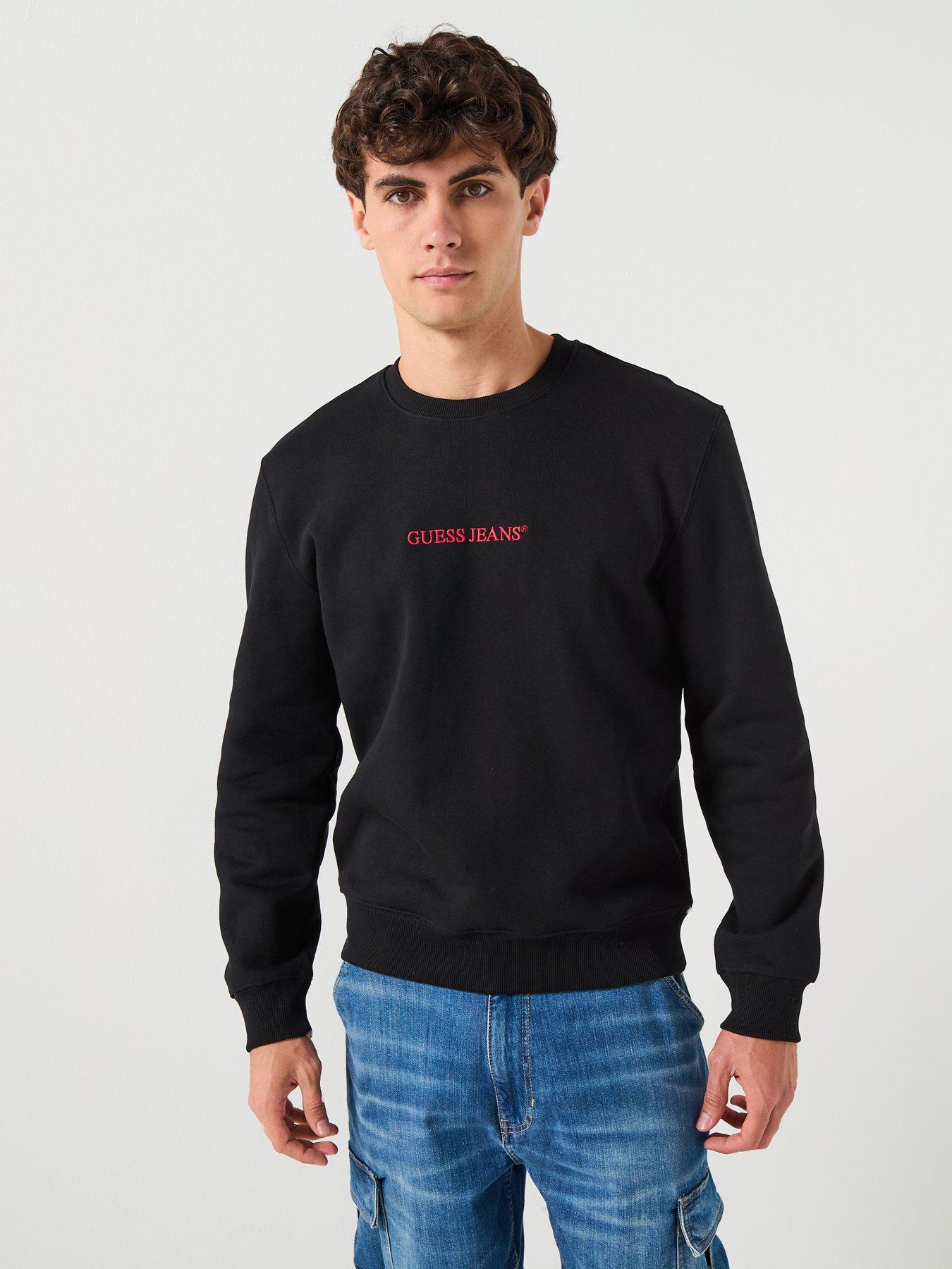 guess-jeans-slim-fit-logo-crew-sweatshirt-black