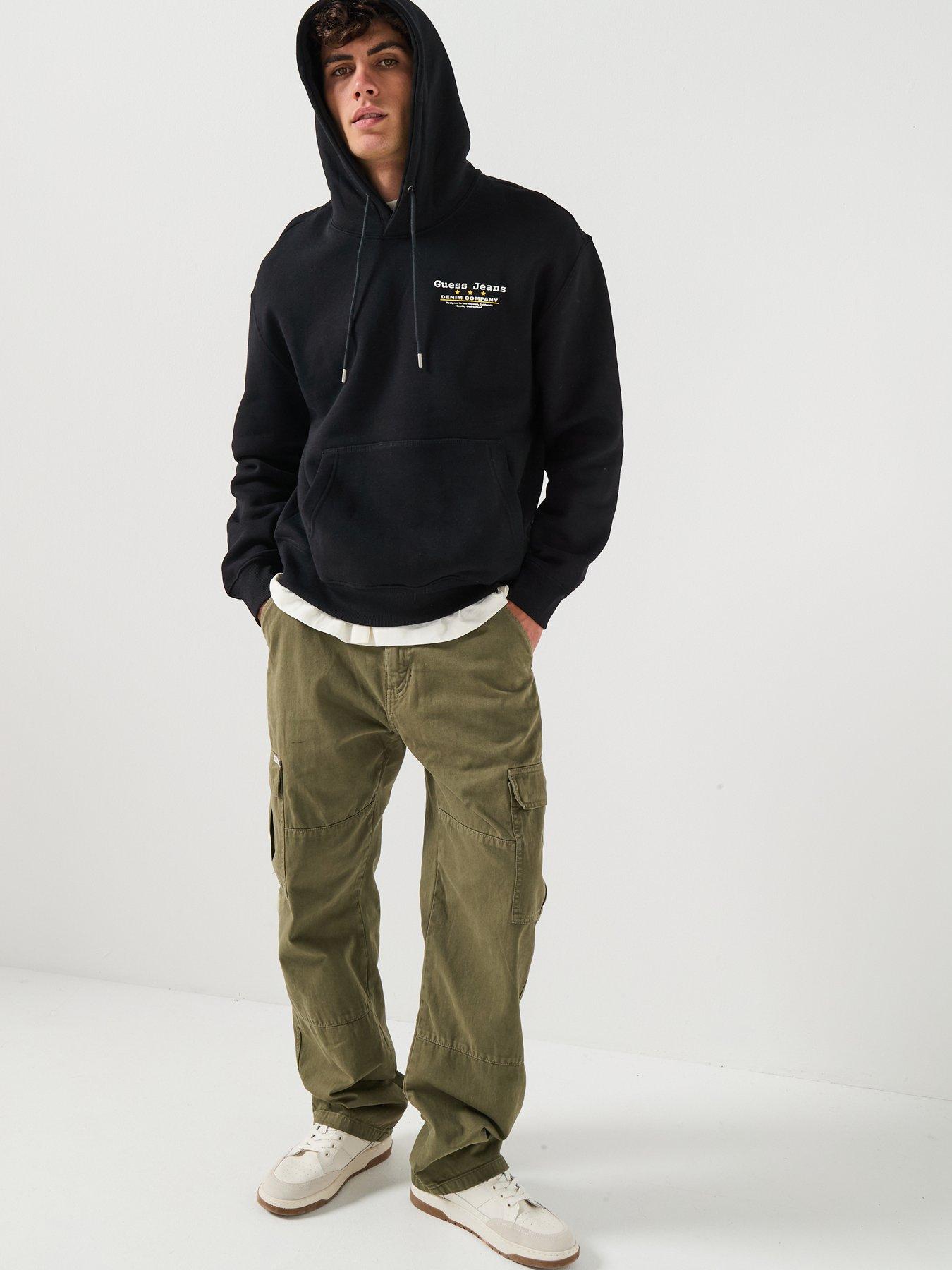 Image 3 of 5 of Guess Jeans Embroidered Logo Back Graphic Hoodie - Black