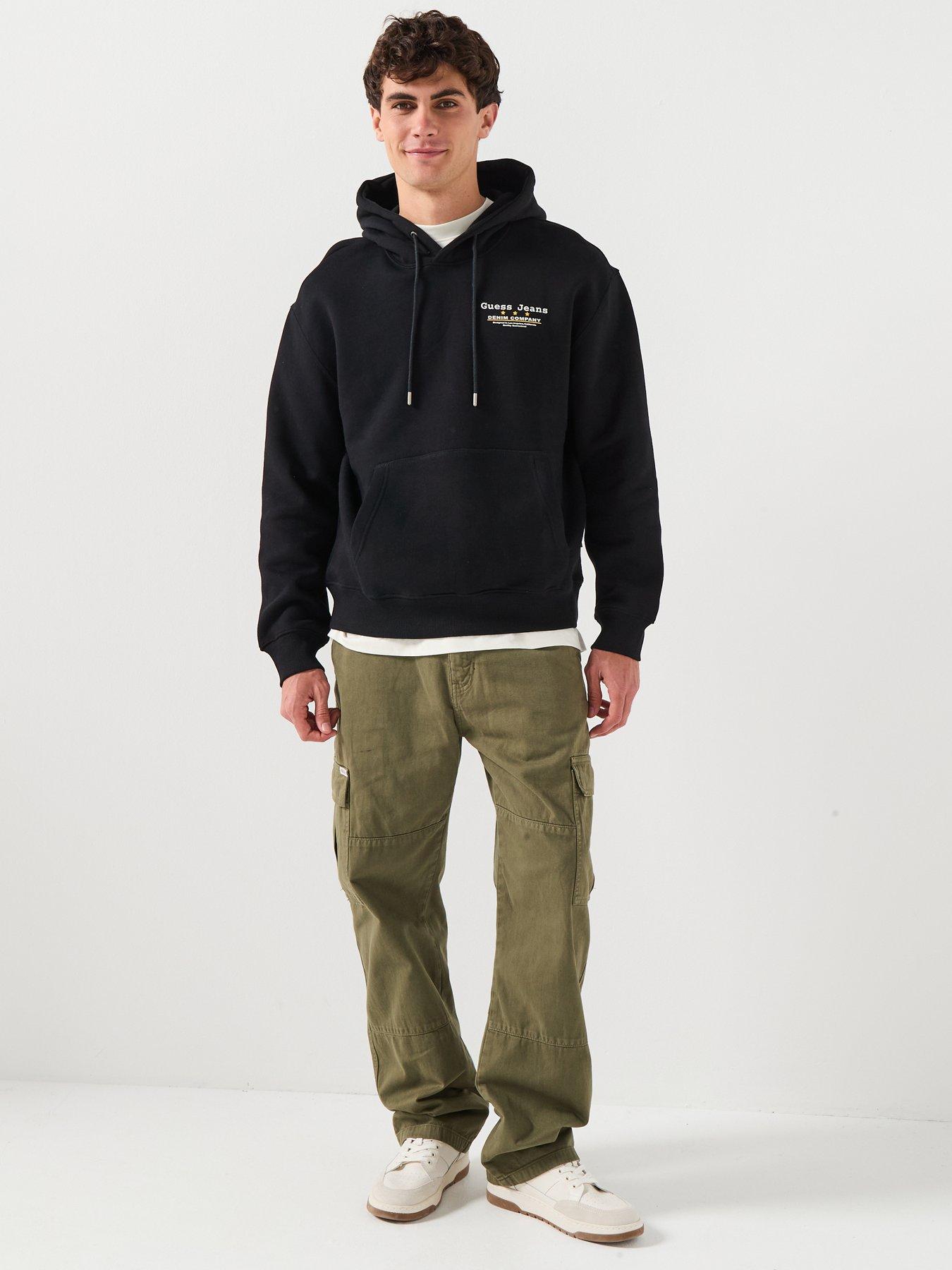 Image 5 of 5 of Guess Jeans Embroidered Logo Back Graphic Hoodie - Black