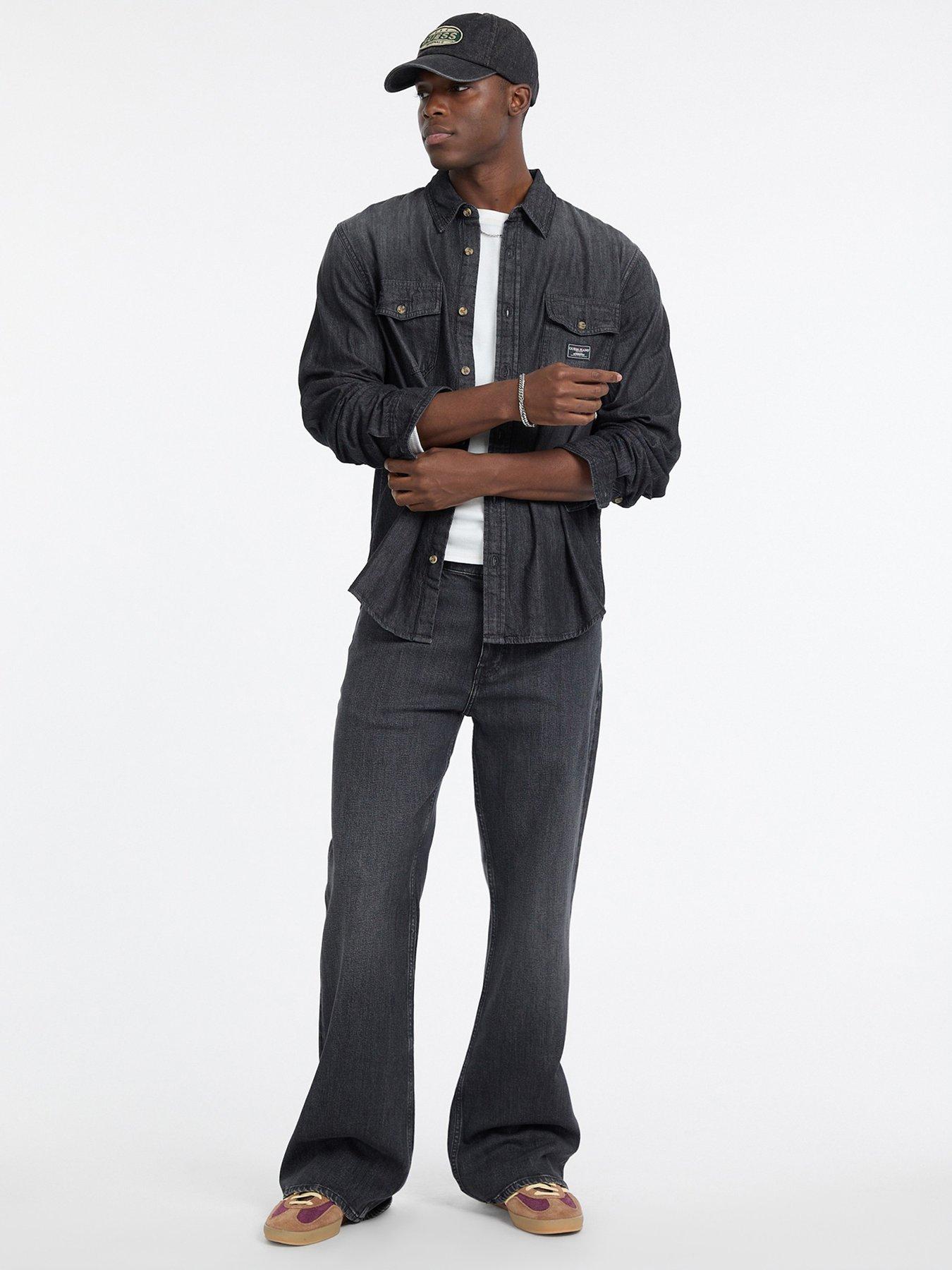 guess-jeans-regular-long-sleeve-denim-shirt-blackback