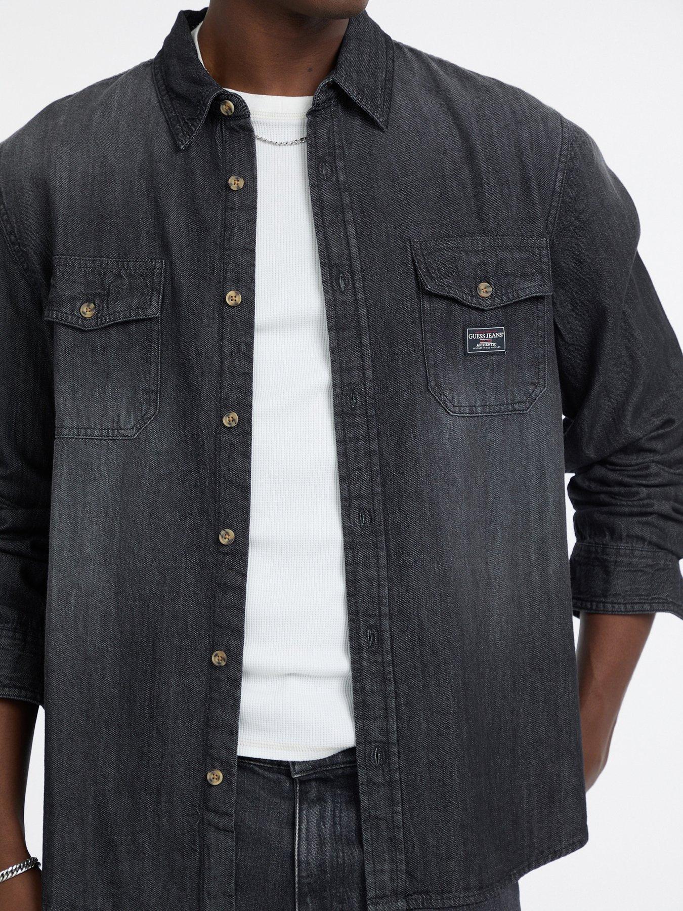 guess-jeans-regular-long-sleeve-denim-shirt-blackoutfit