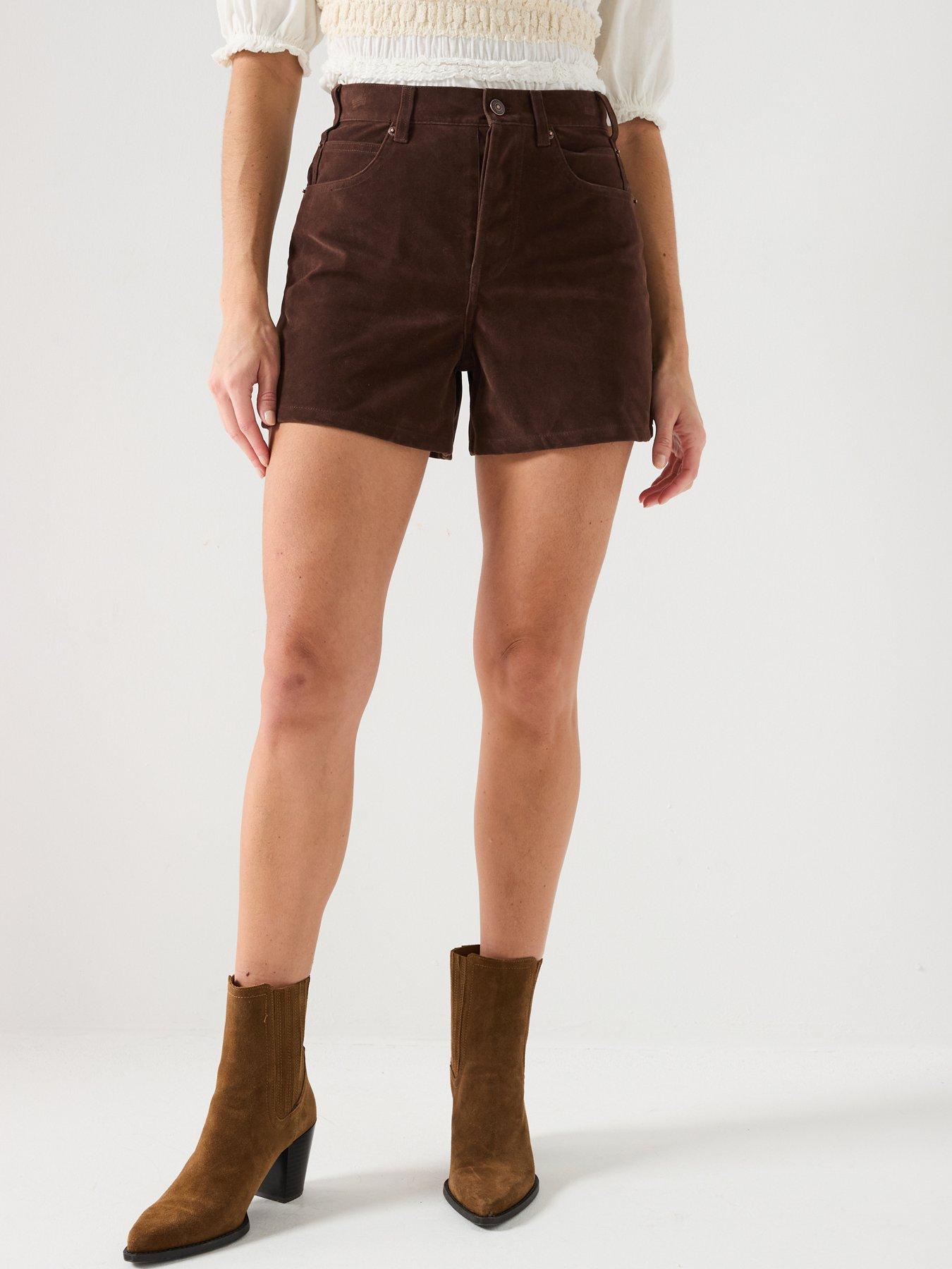 FREE PEOPLE Tippi Vegan Suede Short - Brown