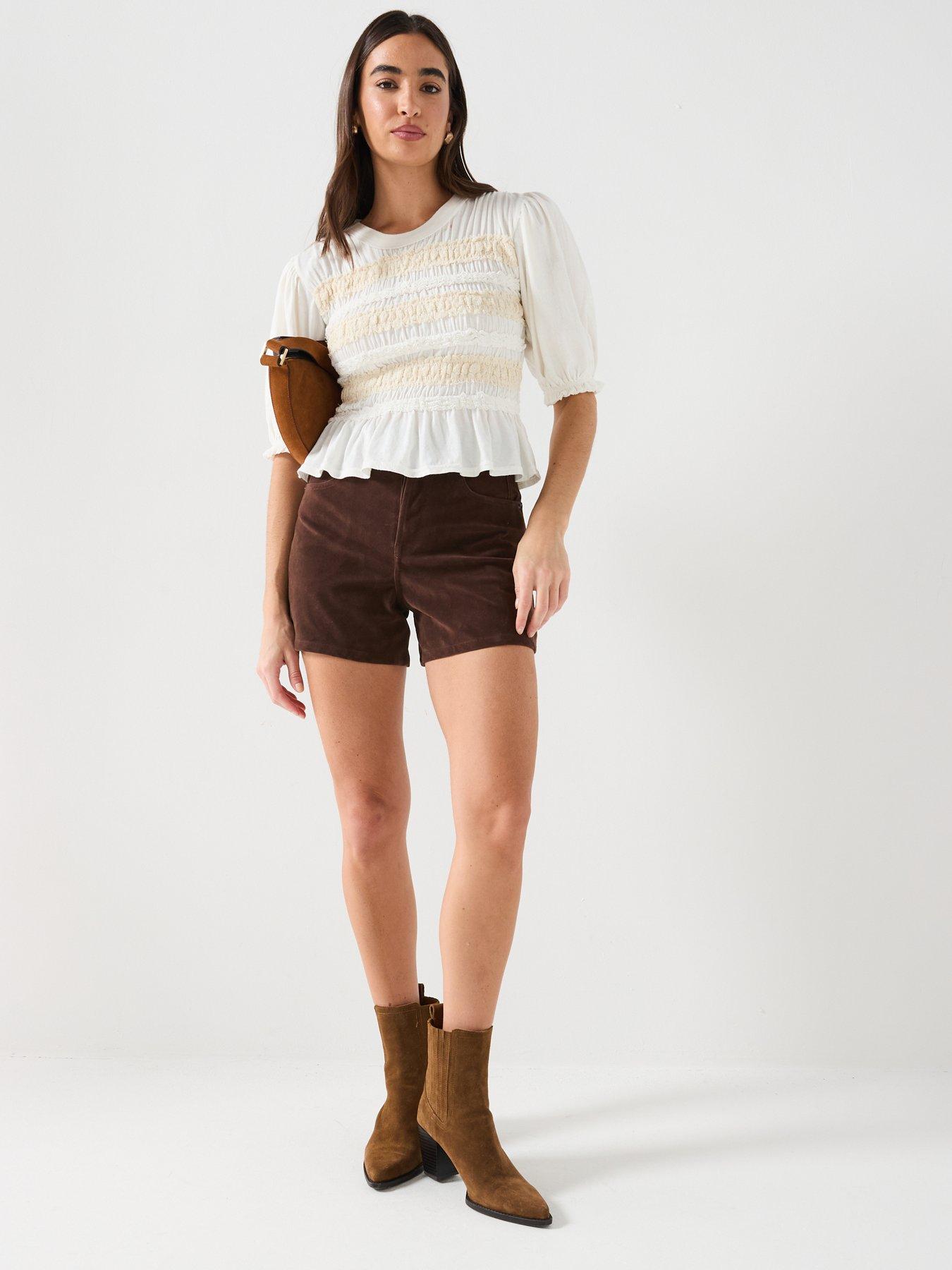 Image 3 of 6 of FREE PEOPLE Tippi Vegan Suede Short - Brown