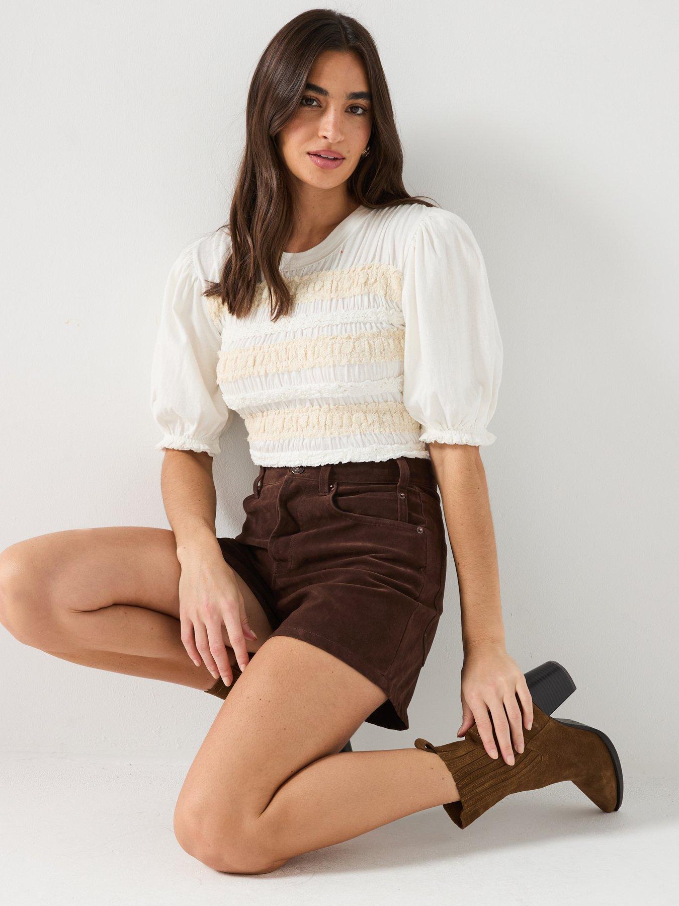 Image 6 of 6 of FREE PEOPLE Tippi Vegan Suede Short - Brown