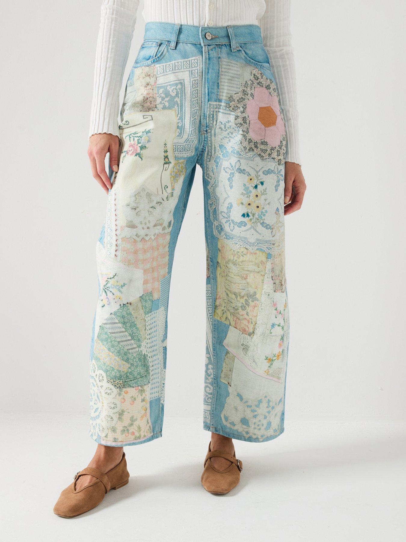 Image 1 of 6 of FREE PEOPLE Illusions Relaxed Fit Jeans - Multi