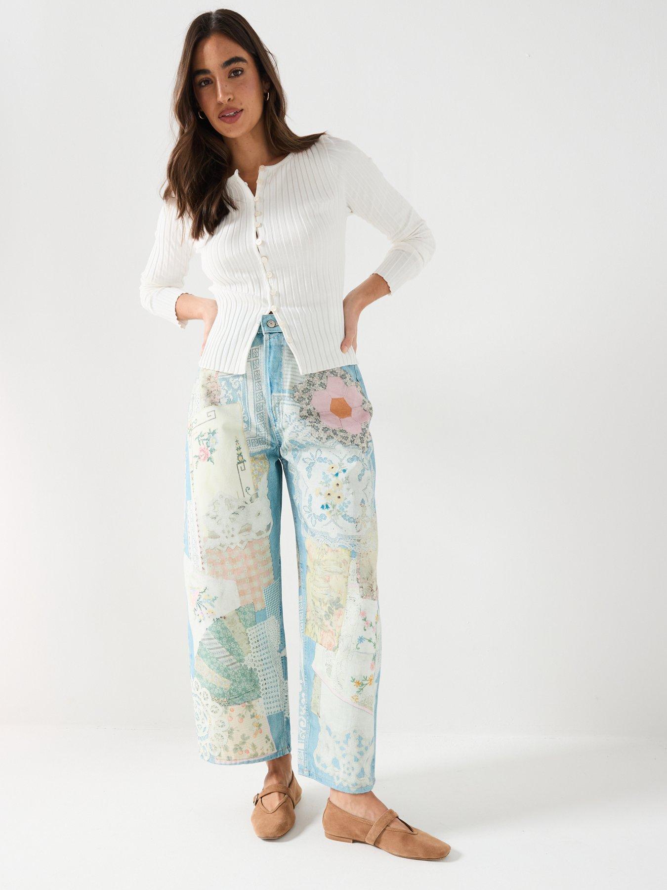 Image 3 of 6 of FREE PEOPLE Illusions Relaxed Fit Jeans - Multi