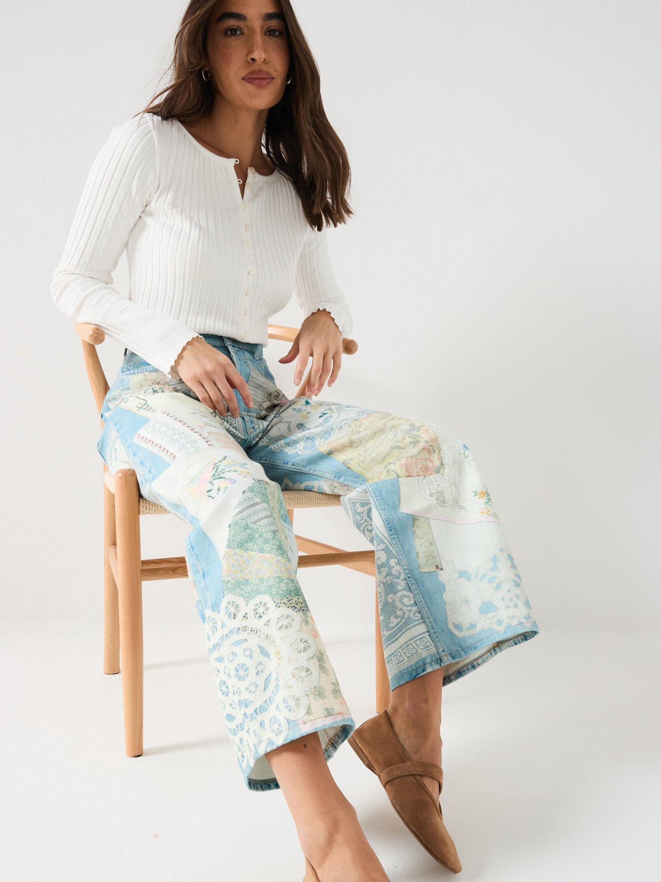 Image 5 of 6 of FREE PEOPLE Illusions Relaxed Fit Jeans - Multi
