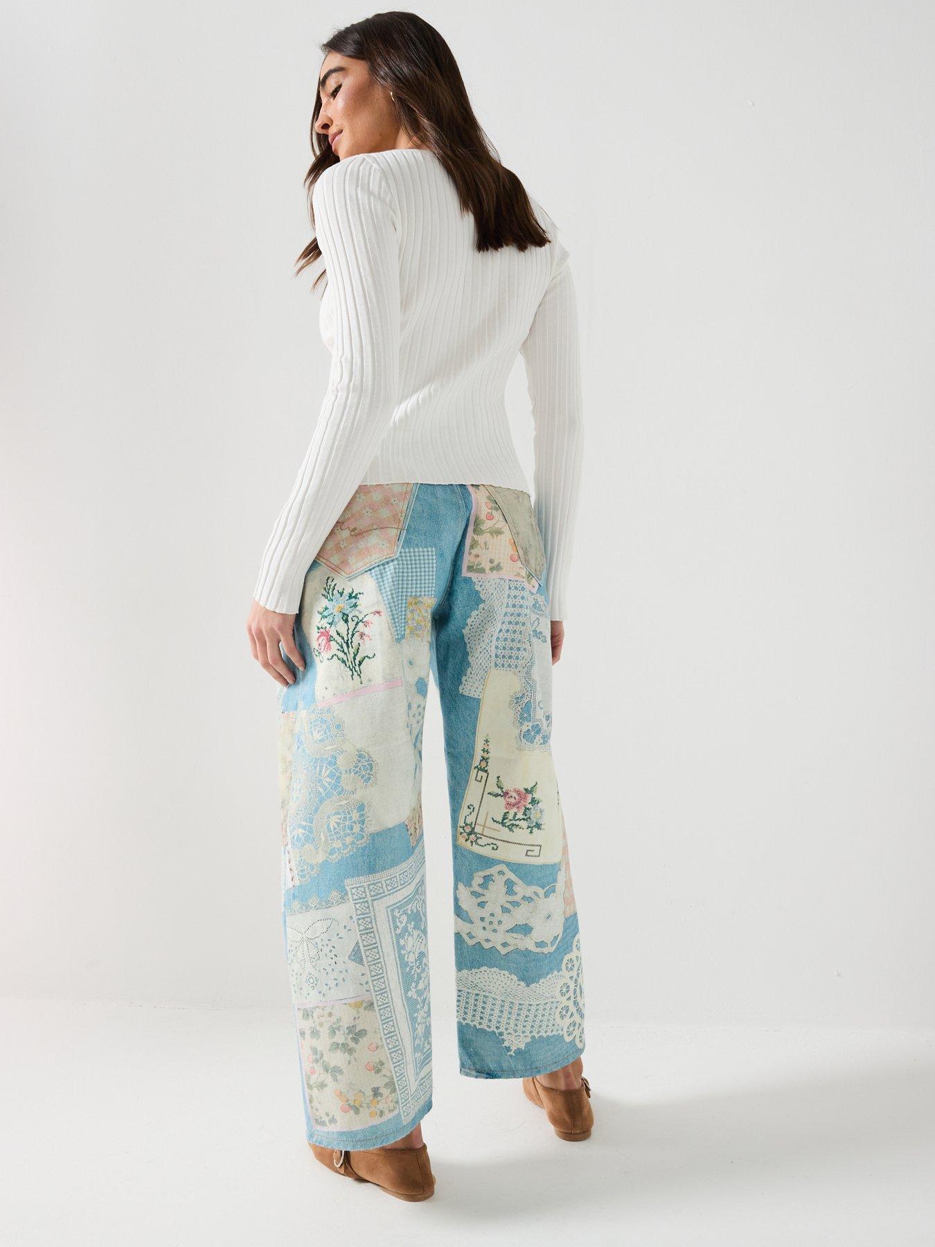 Image 6 of 6 of FREE PEOPLE Illusions Relaxed Fit Jeans - Multi