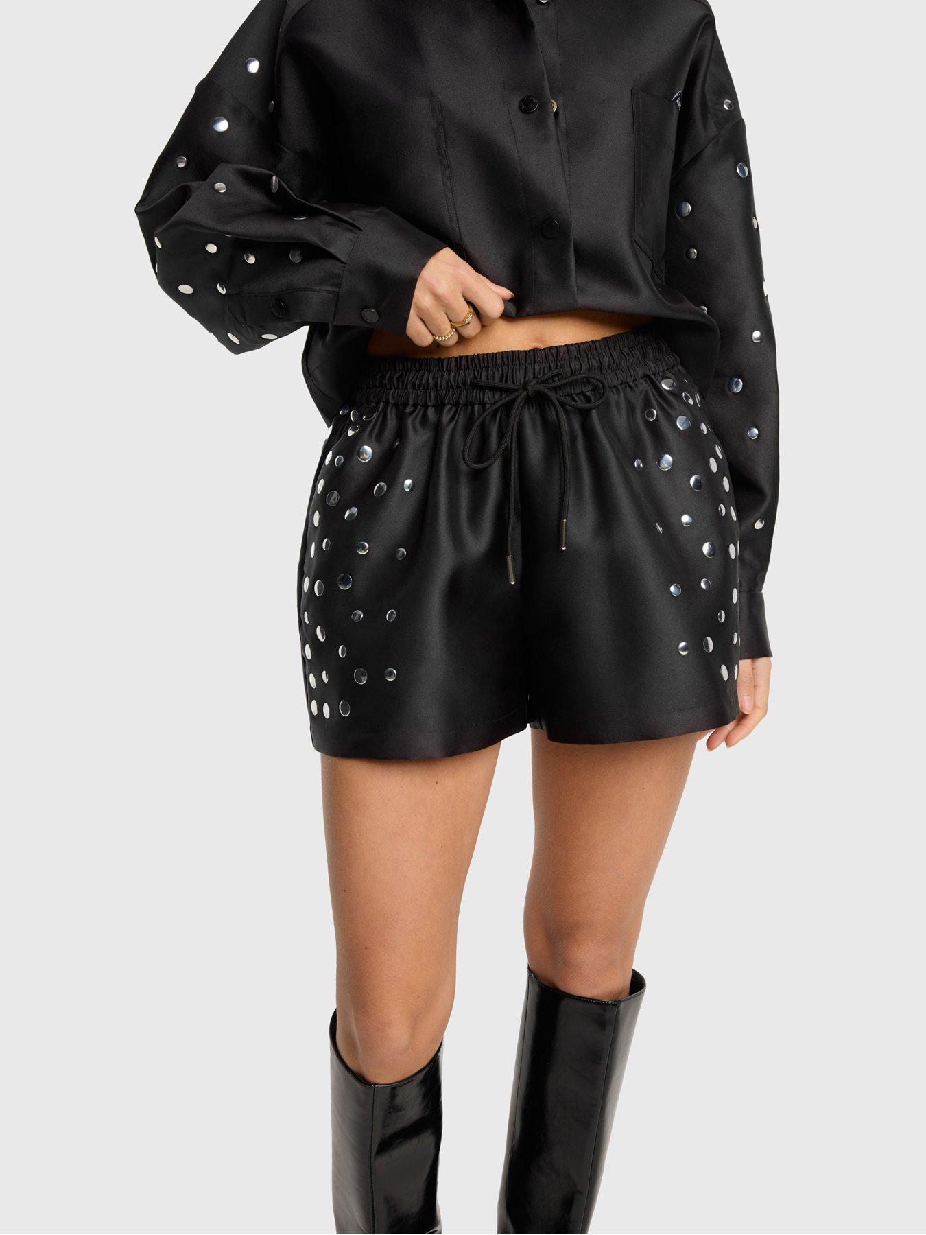 alix-the-label-studs-shorts-black
