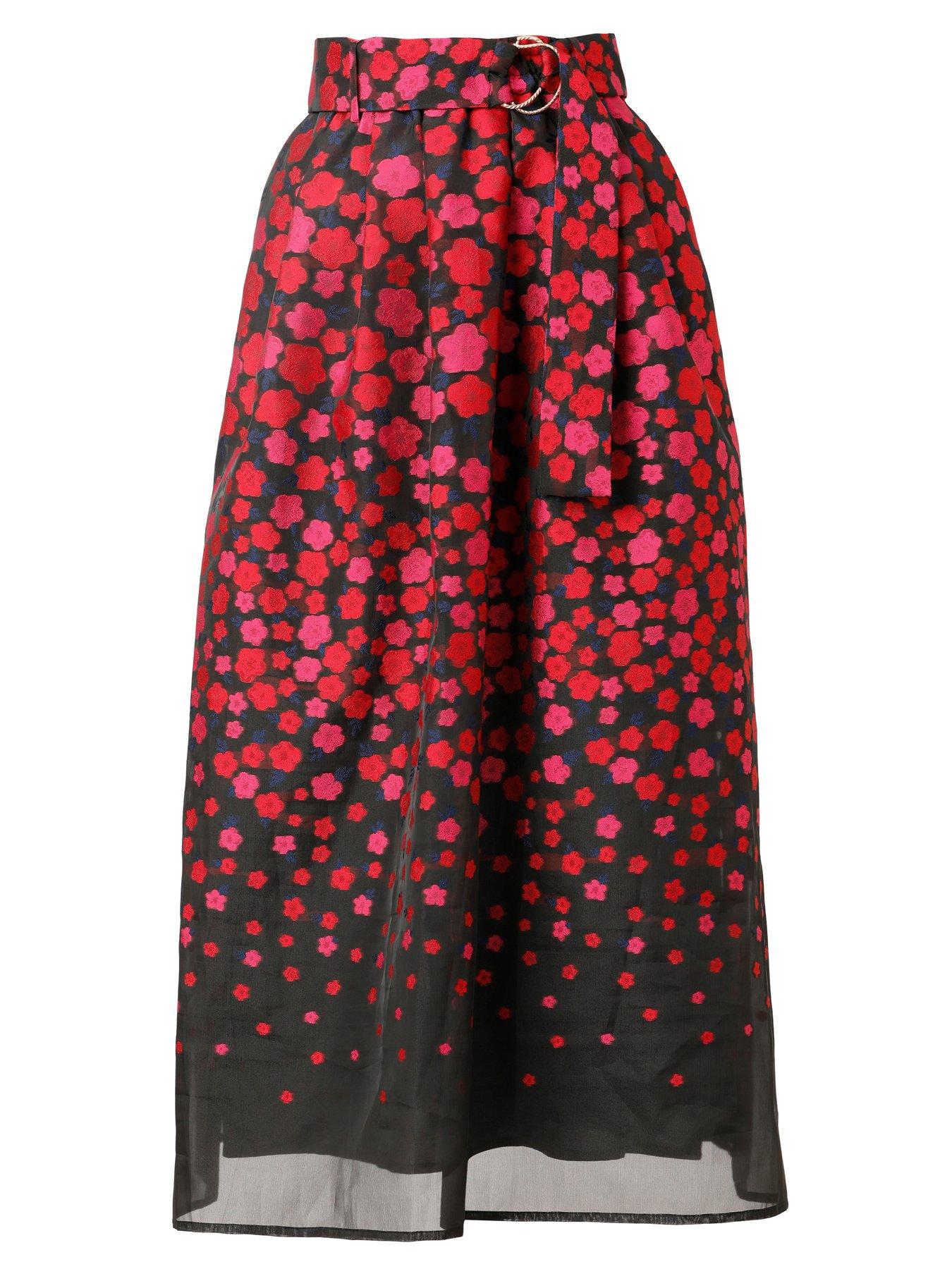 Image 5 of 6 of Emily Lovelock Metallic Floral Full Skirt - Black