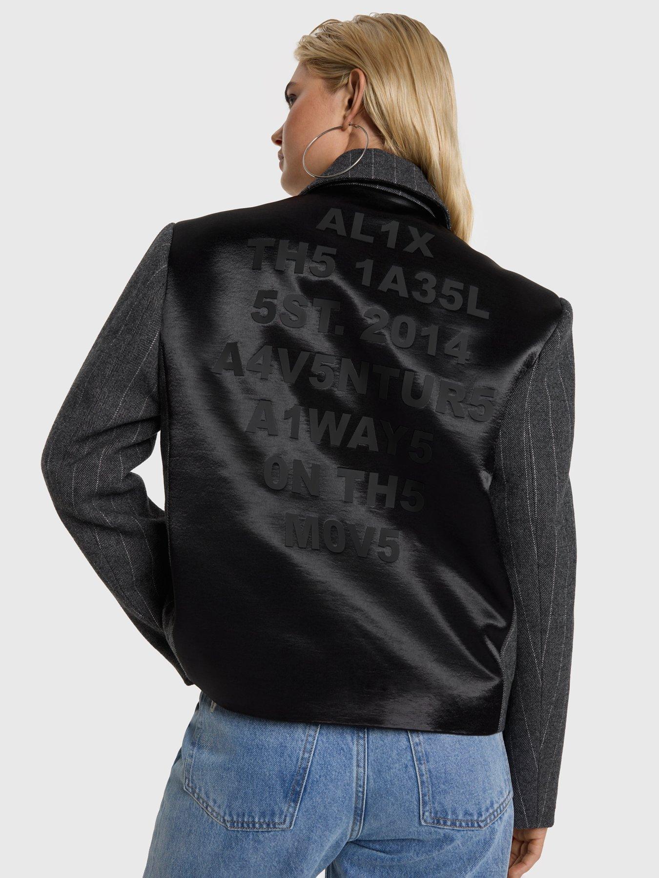 Image 2 of 5 of Alix the Label Striped Cropped Jacket - Grey