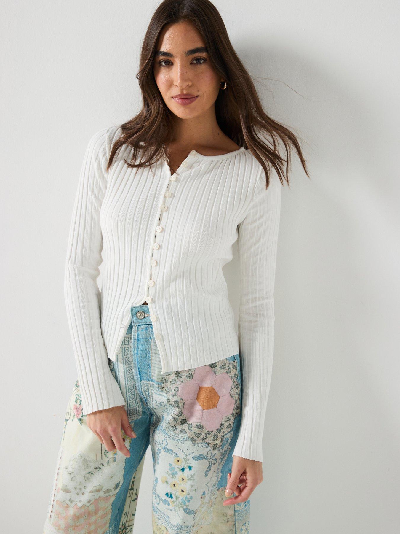 Image 1 of 6 of FREE PEOPLE Tilly Long Sleeve Knitted Top - Cream