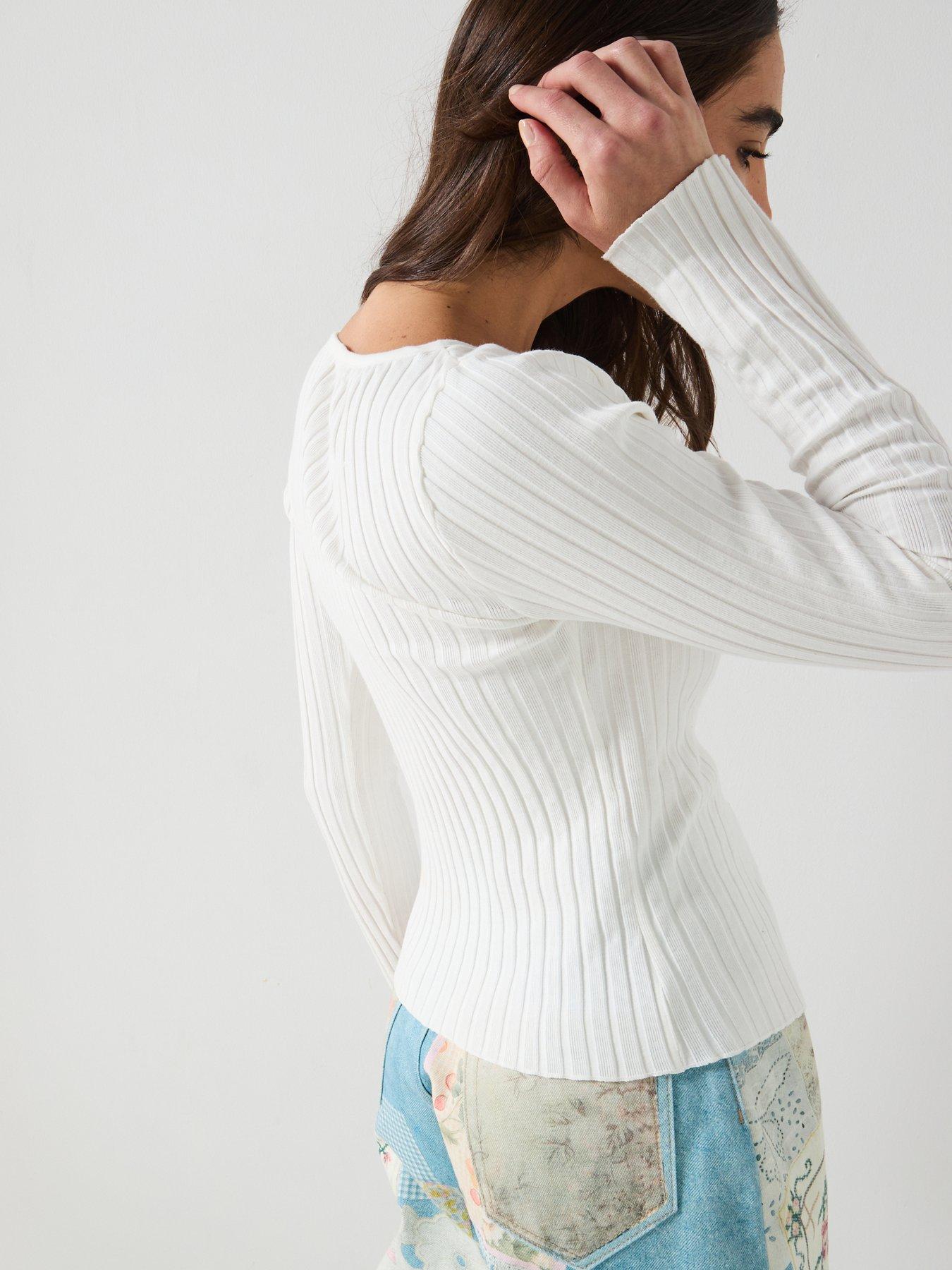 Image 6 of 6 of FREE PEOPLE Tilly Long Sleeve Knitted Top - Cream