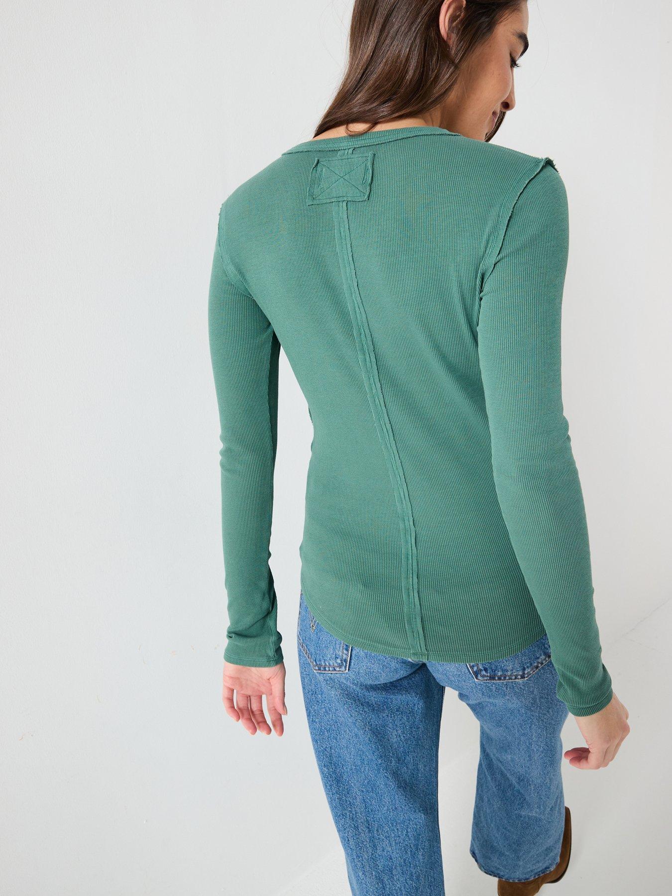 free-people-jamie-long-sleeve-henley-top-greenstillFront