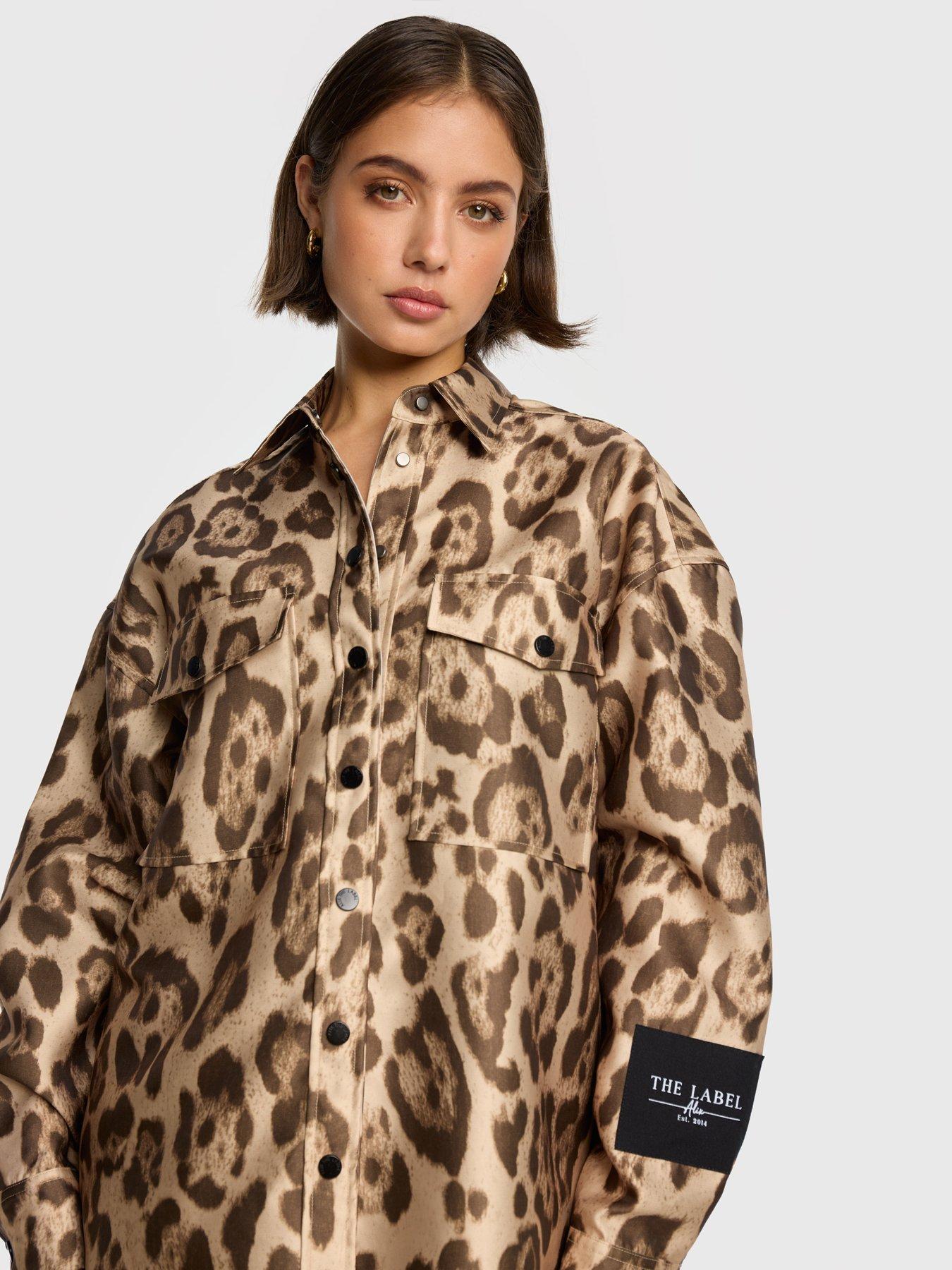 Image 1 of 5 of Alix the Label Jaguar Oversized Blouse - Brown