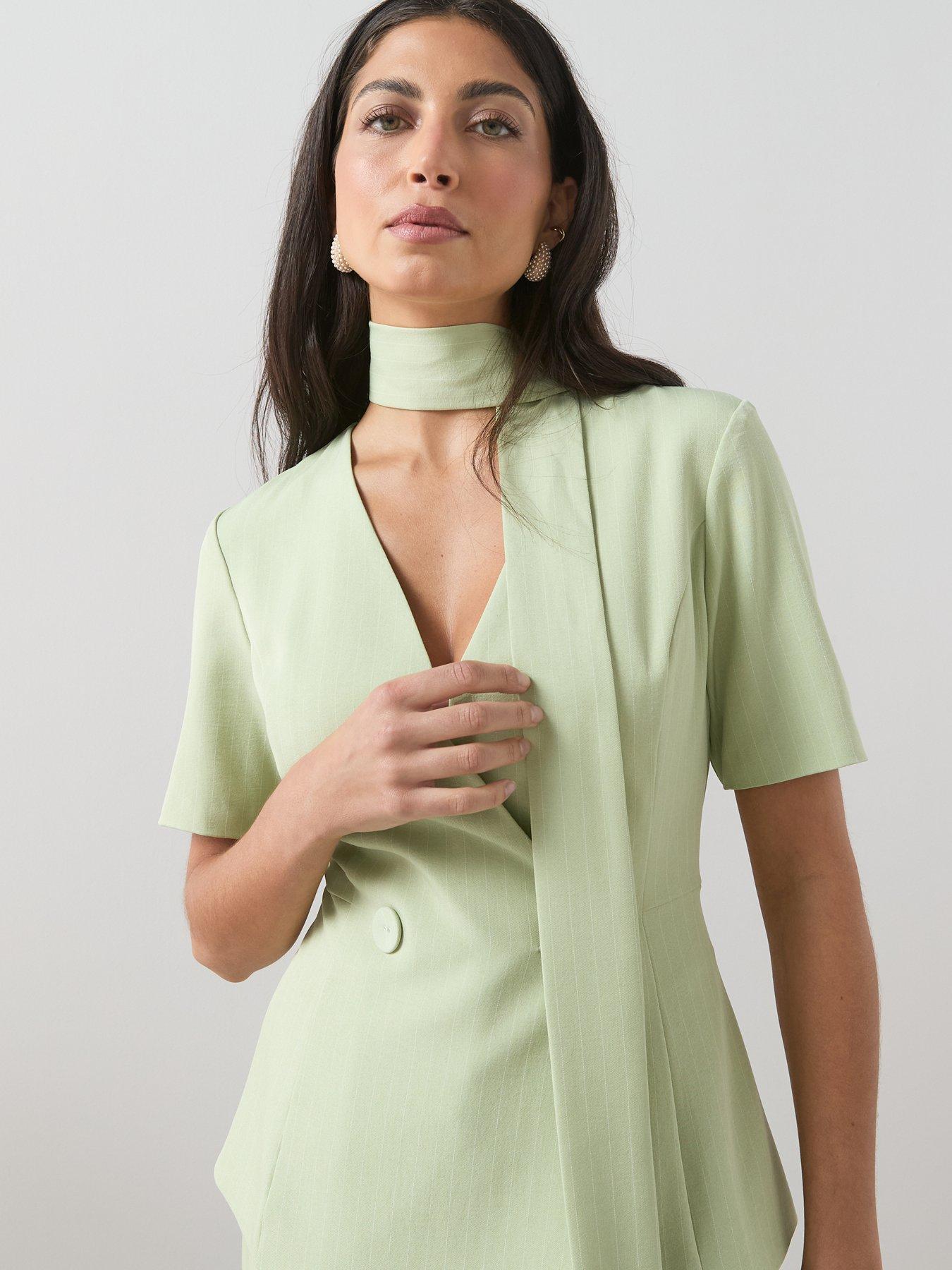 the-very-collection-pinstripe-short-sleeve-tailored-top-sageoutfit