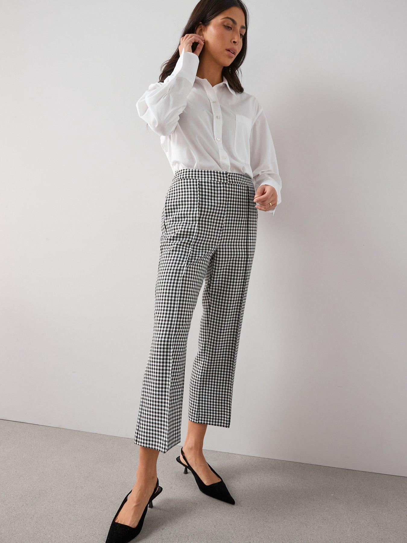 the-very-collection-gingham-kickflare-trousers-printoutfit
