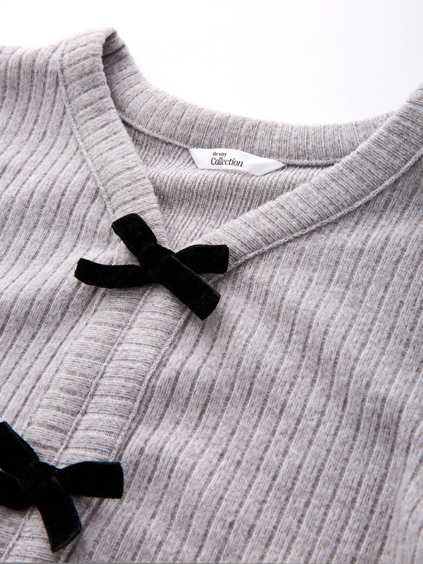 the-very-collection-girls-soft-touch-bow-front-top-with-flare-trousers-greydetail