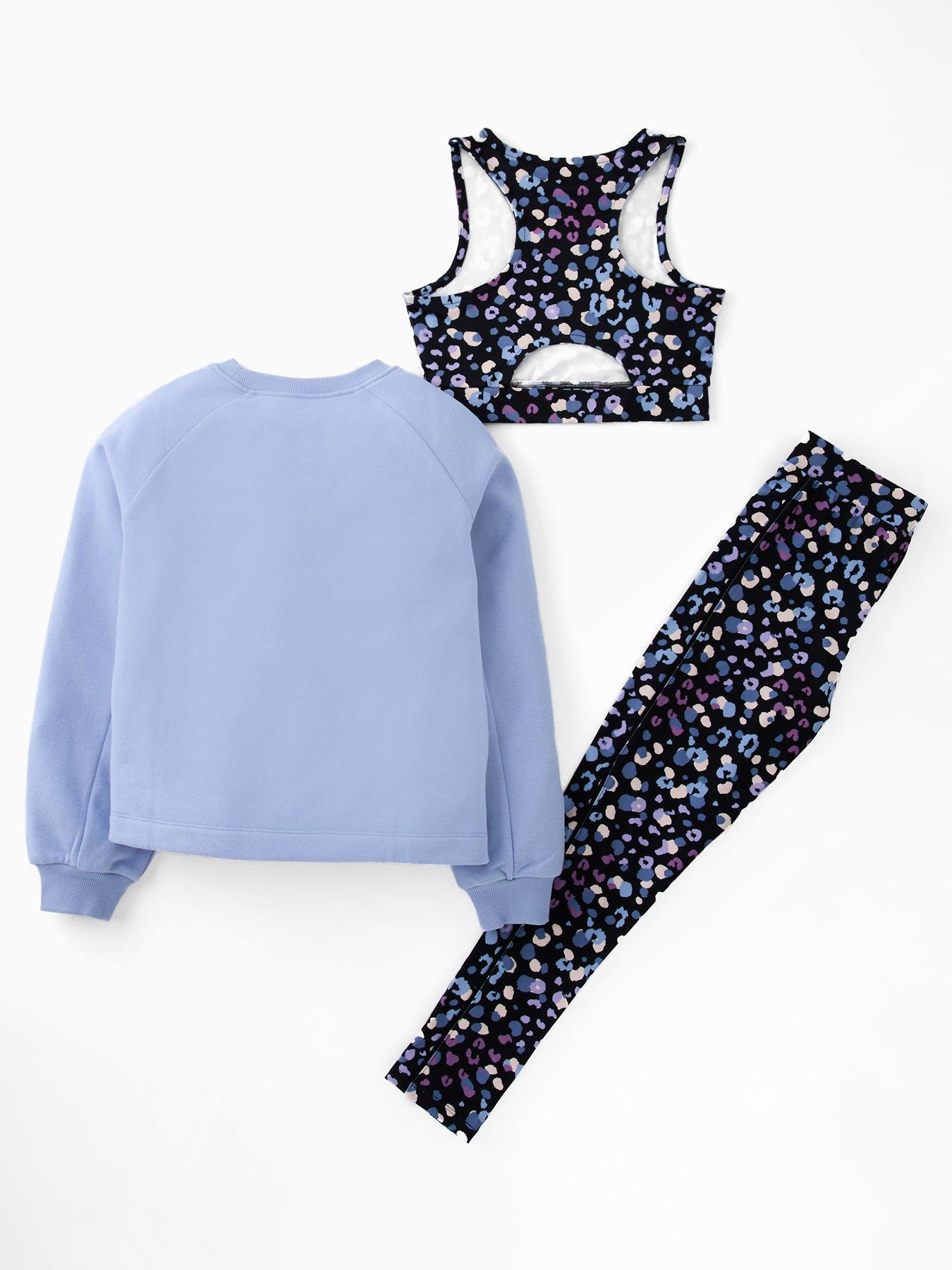 Image 2 of 4 of The Very Collection Girls 3 Piece Activewear Set With Sweatshirt - Print
