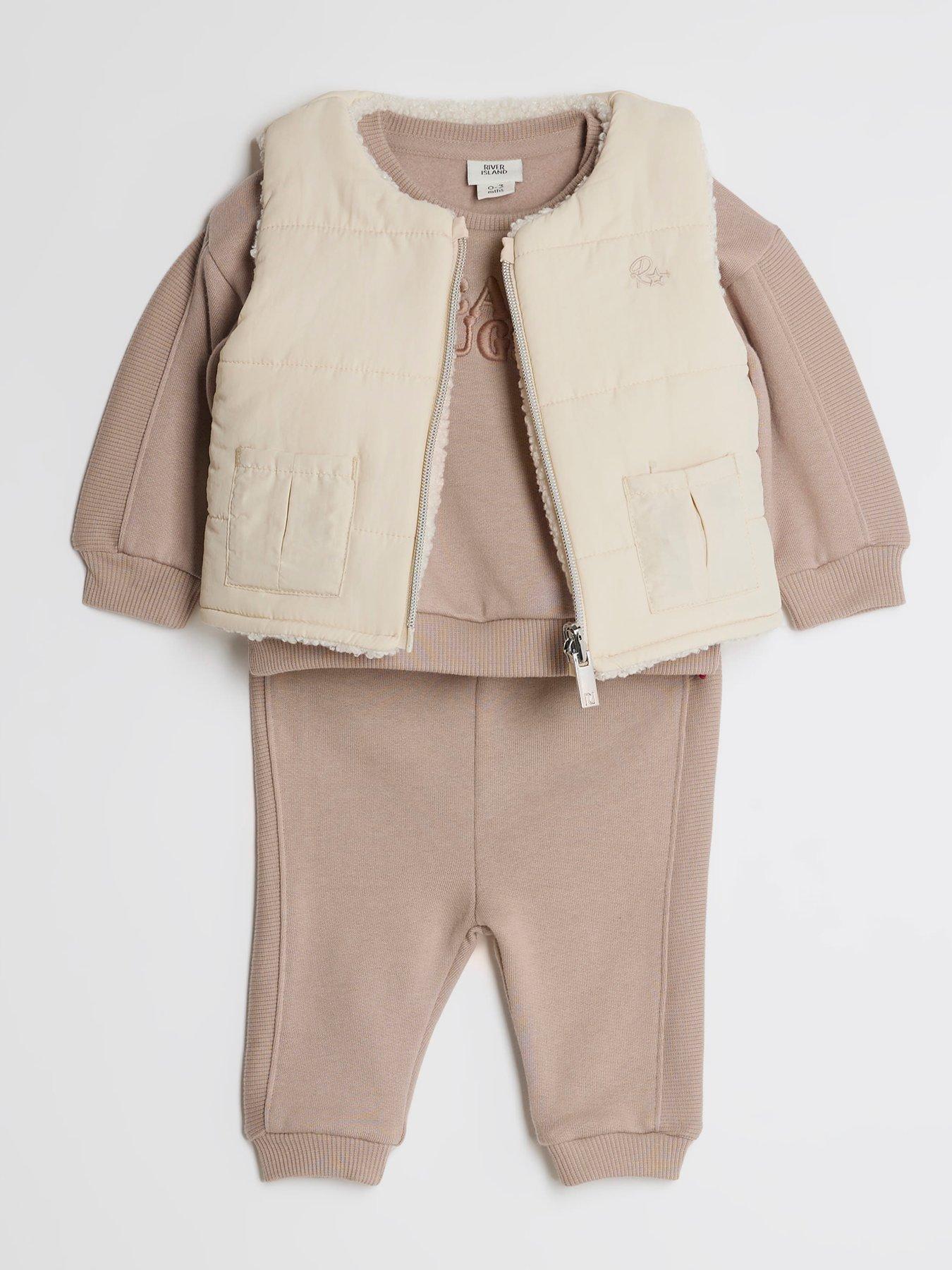 river-island-baby-baby-boys-3-pack-padded-gilet-set-brownoutfit