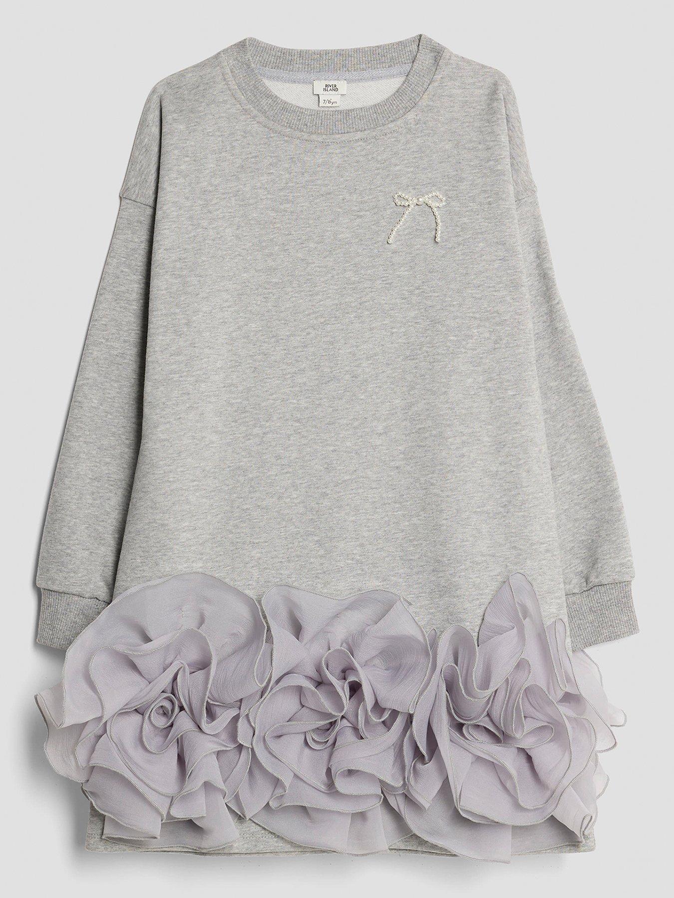 river-island-older-girls-rosette-bow-detail-hem-sweatshirt-dress-grey