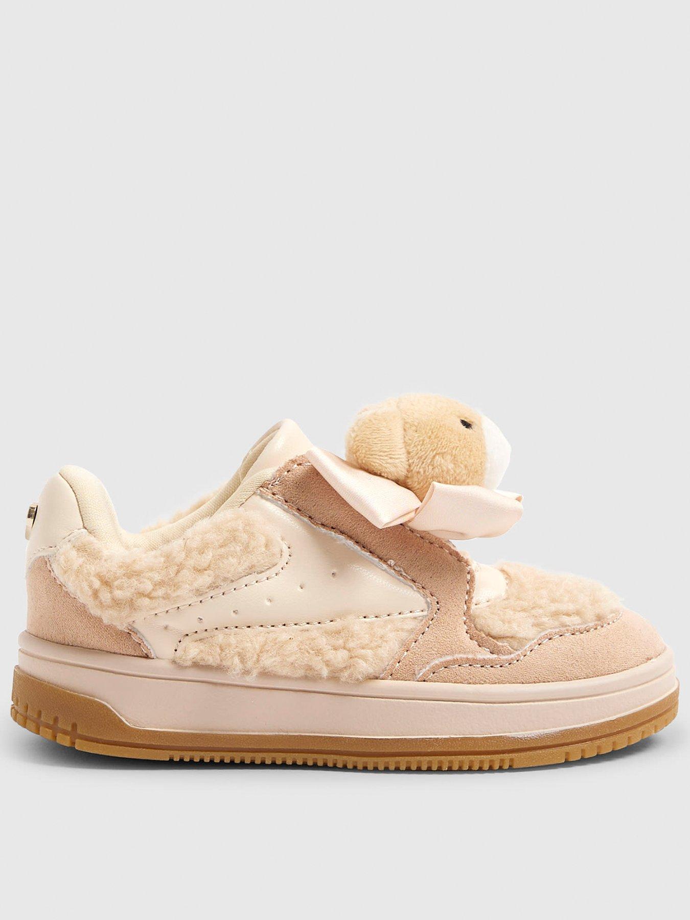 River Island Mini Girls Teddy Bear Plim Shoes - Beige
