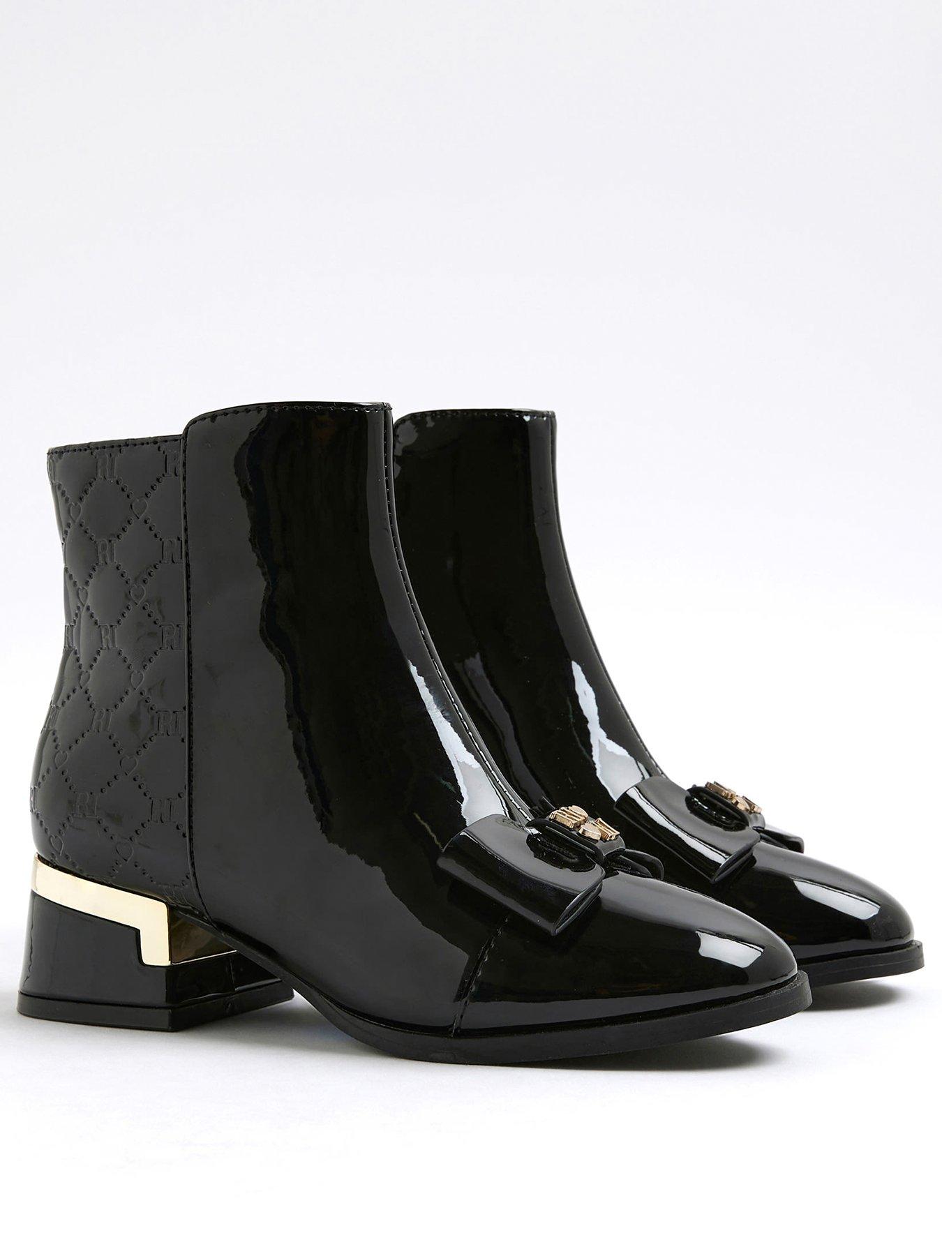 river-island-older-girls-bow-front-heeled-boot-blackstillFront