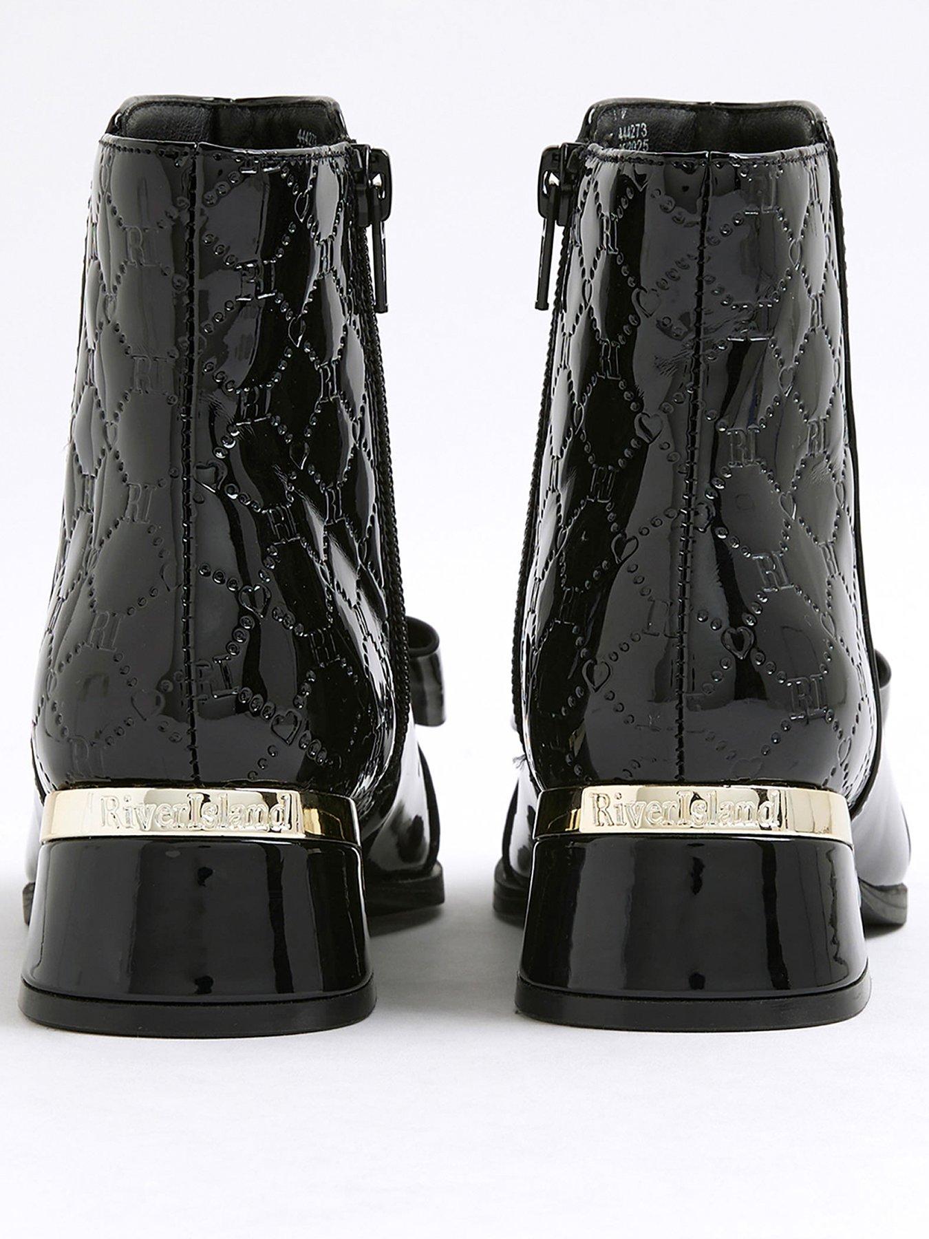 river-island-older-girls-bow-front-heeled-boot-blackback