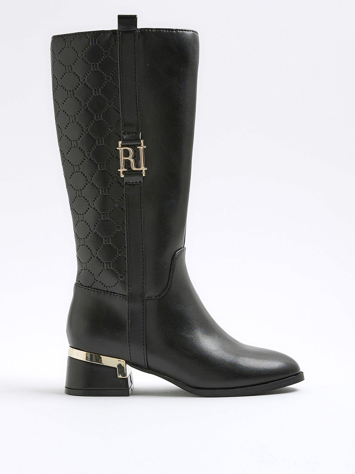 river-island-older-girls-embossed-knee-high-boots-black