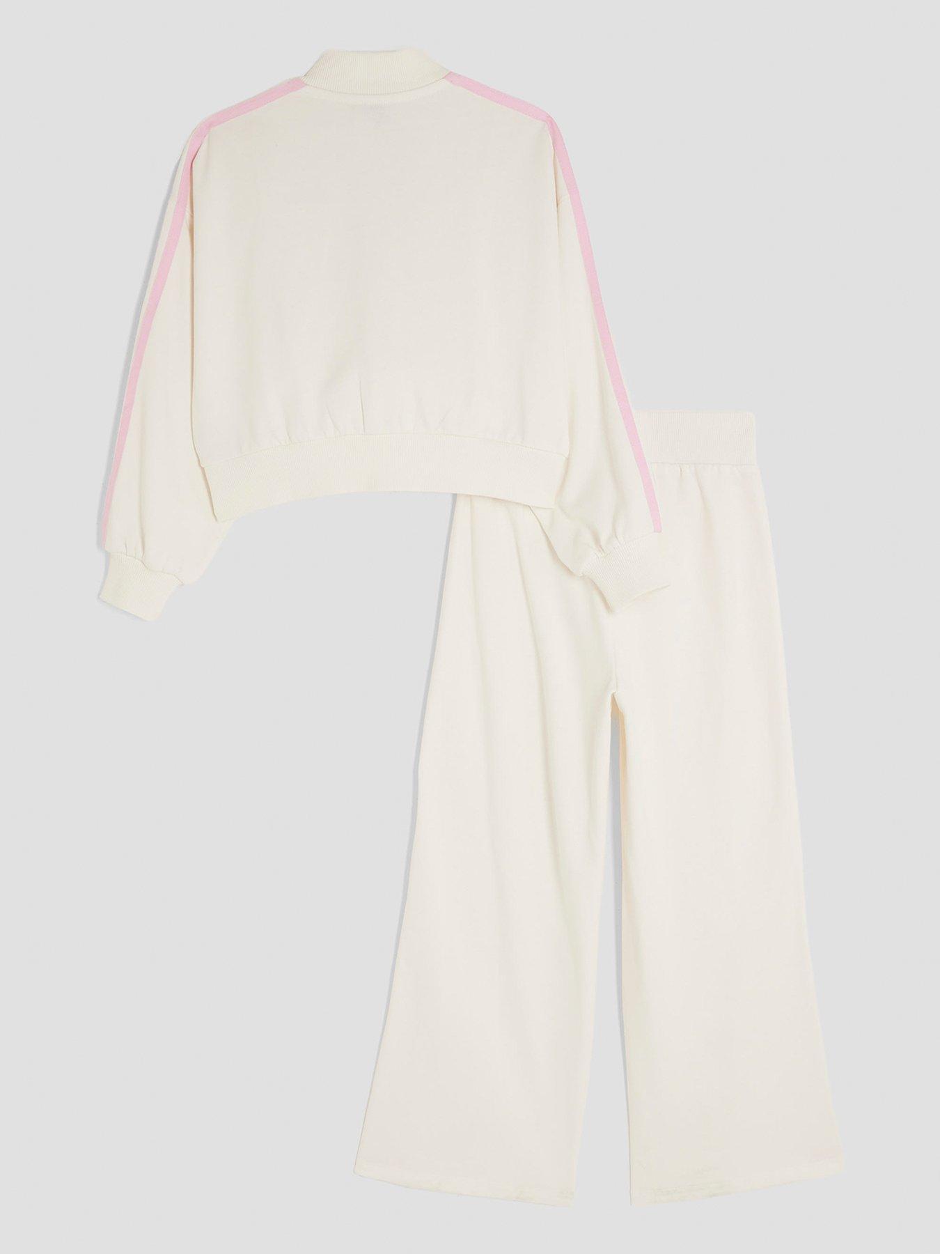 Image 2 of 4 of River Island Older Girls Frill Tracksuit Set - Cream