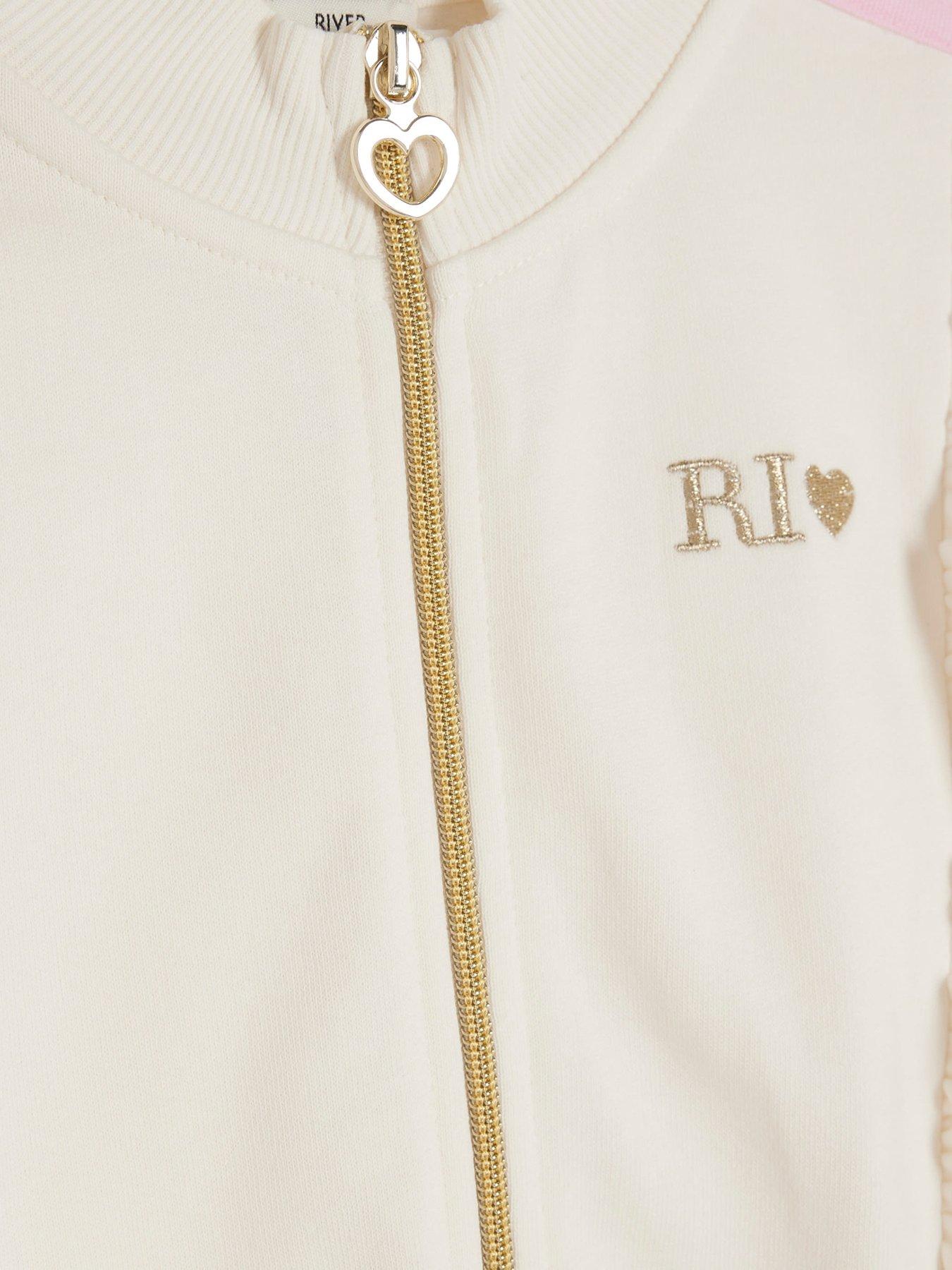 Image 4 of 4 of River Island Older Girls Frill Tracksuit Set - Cream
