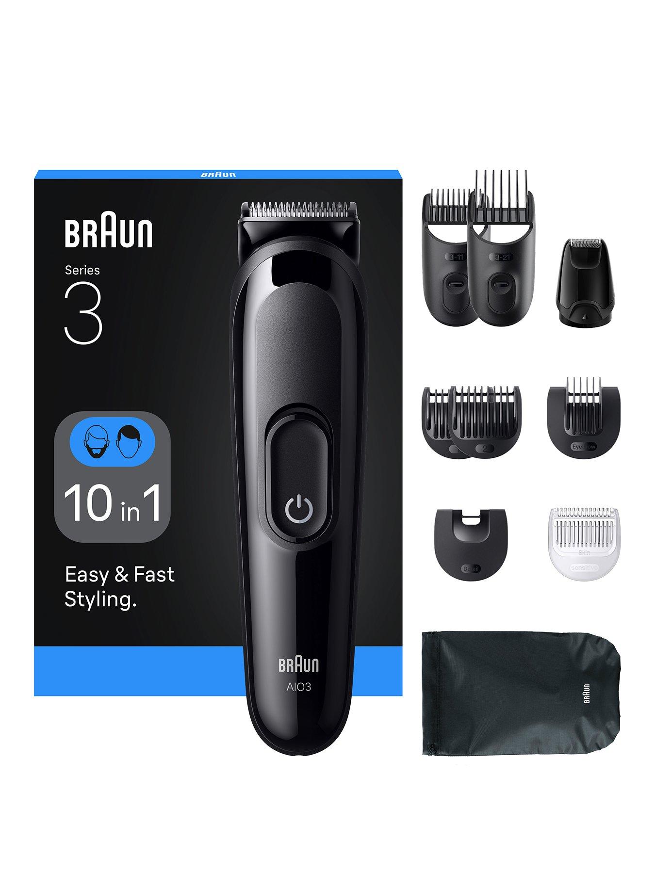 Braun Braun All-in-One Series 3, 10in1 Grooming Kit, 14 Lengths, AIO3560, Black
