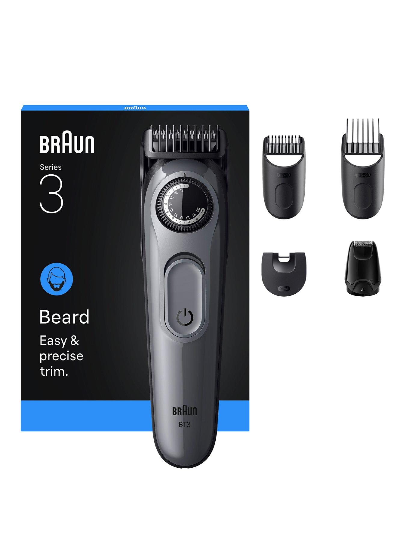 Braun Braun Beard Trimmer Series 3, +5 Styling Tools, 40 Lengths, BT3560, Grey