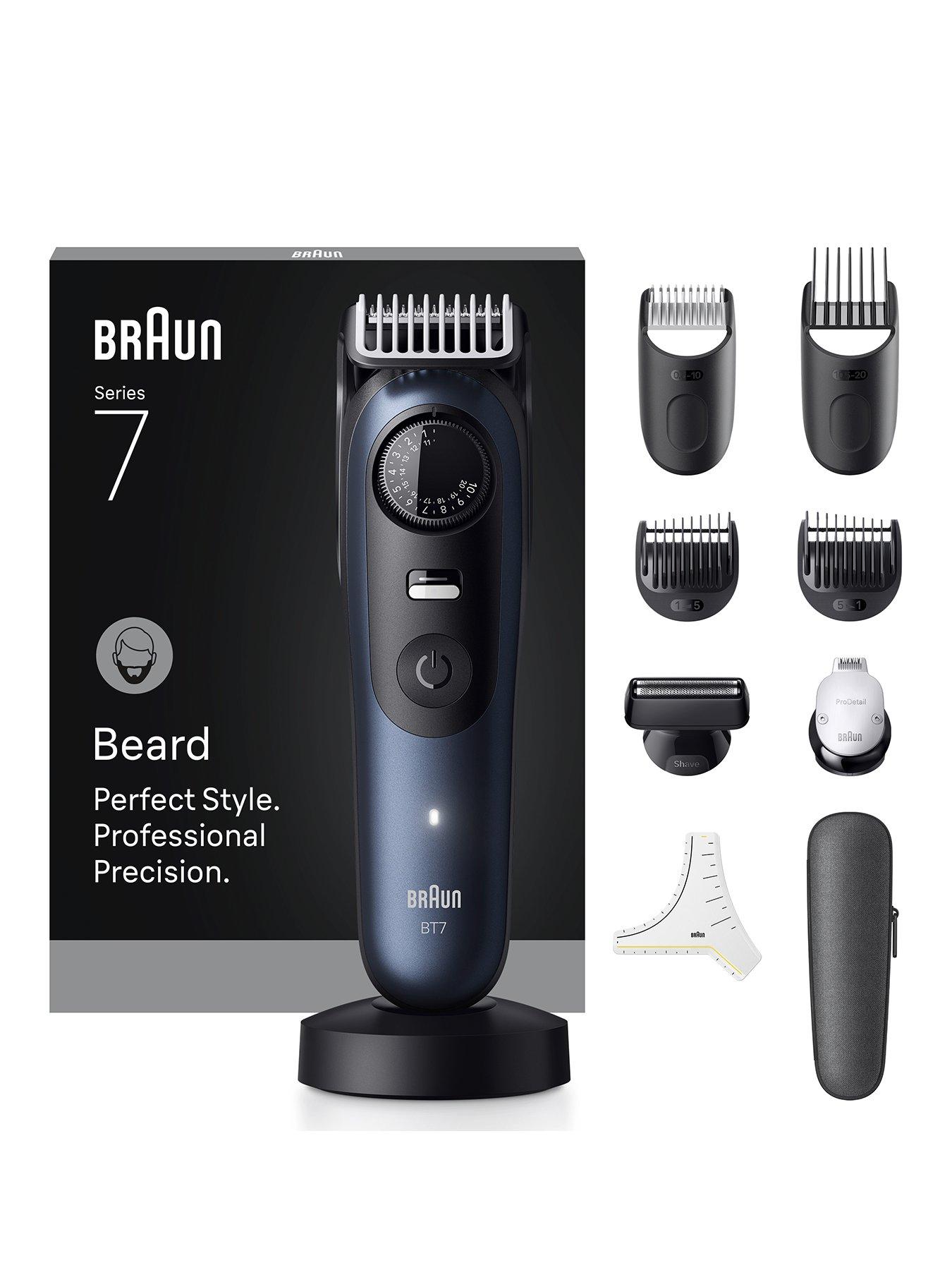 Braun Beard Trimmer Series 7,+10 Barbering Tools, 40 Lengths,ProBlade,BT7540, Blue