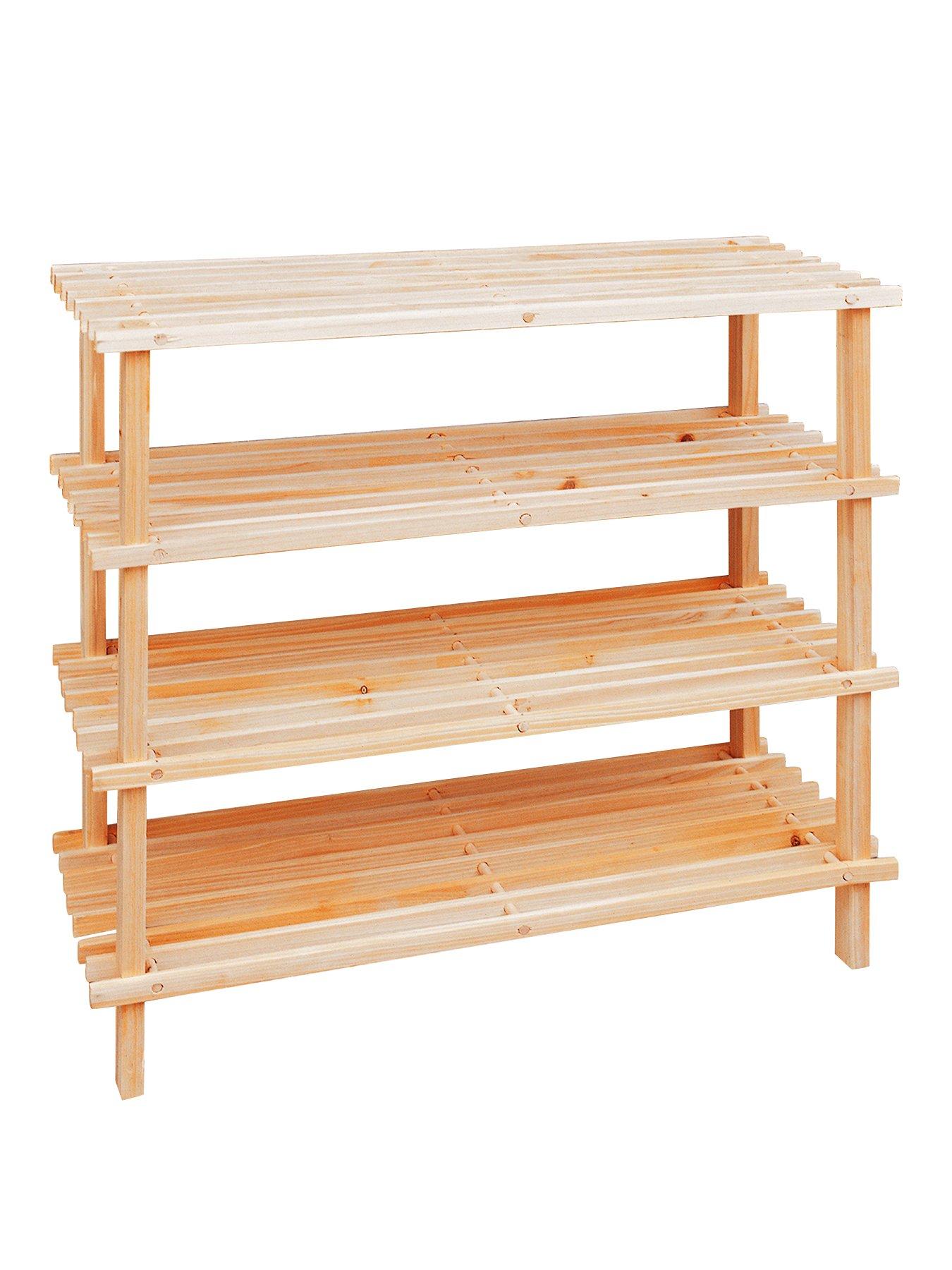 Interiors By Premier Parker 4 Tier Wooden Shoe Rack
