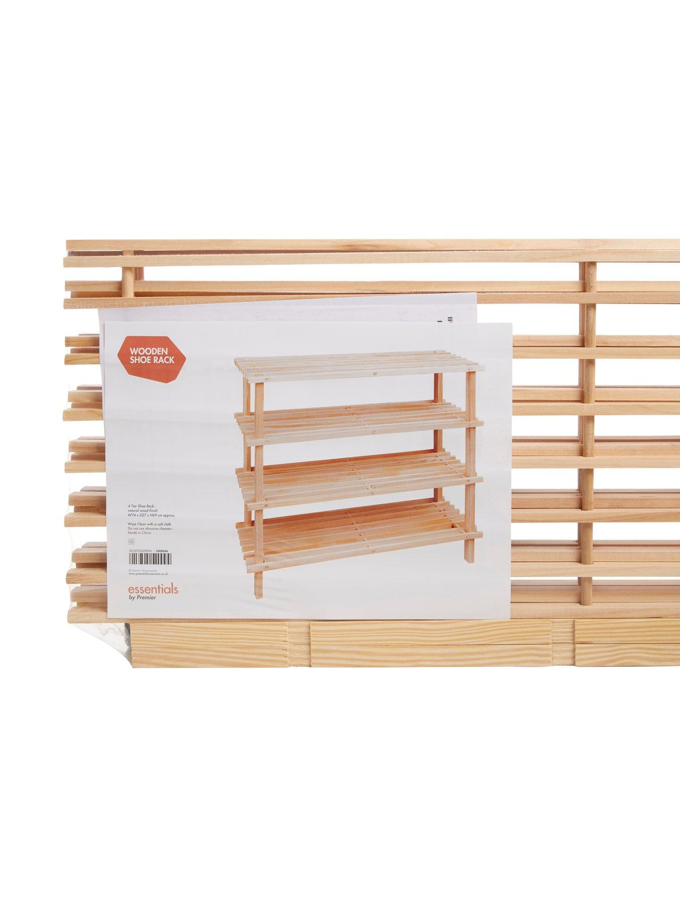 Image 3 of 4 of Interiors By Premier Parker 4 Tier Wooden Shoe Rack