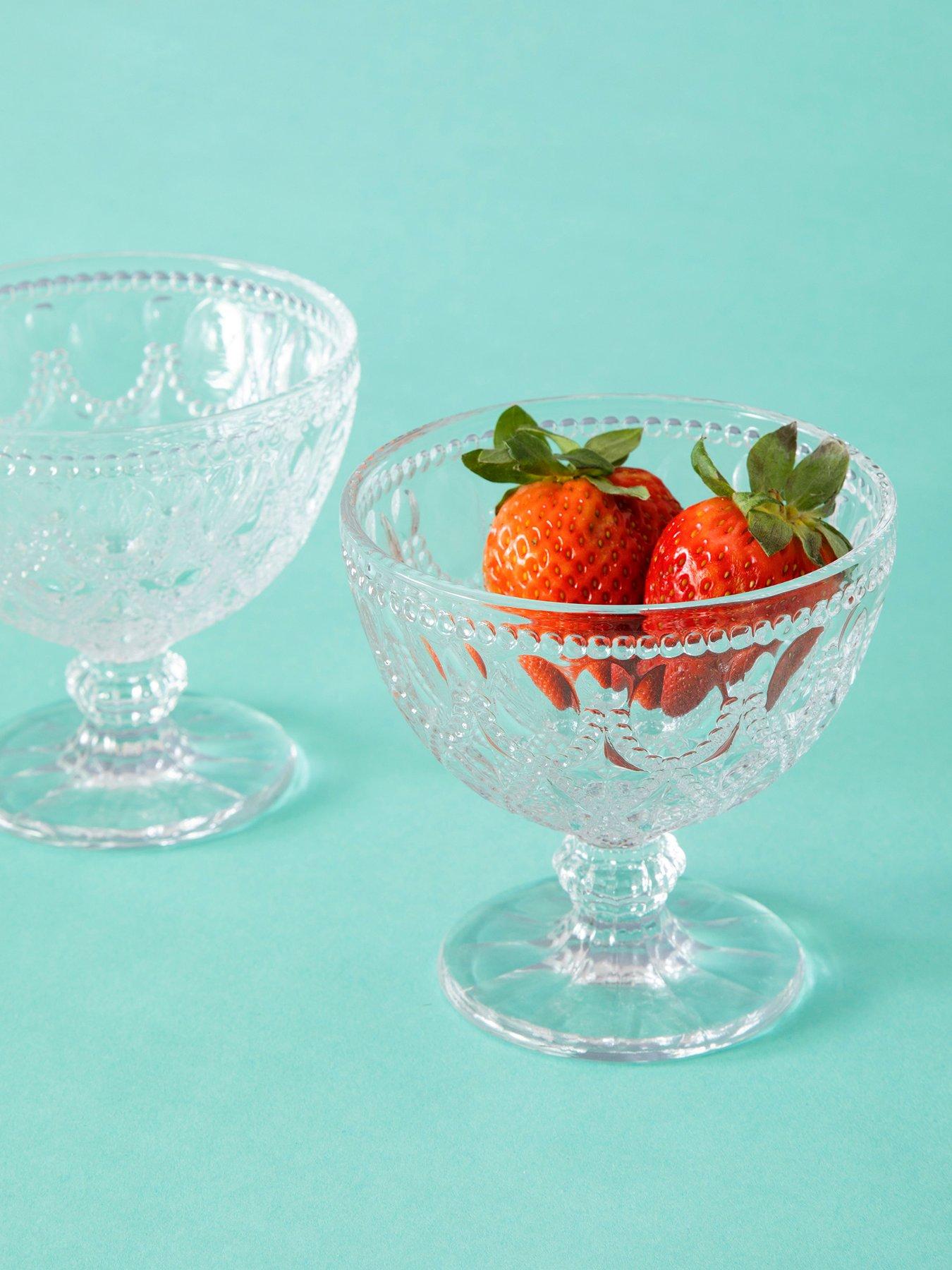 Interiors By Premier Set Of Two Fleur Clear Glass Sundae Dishes