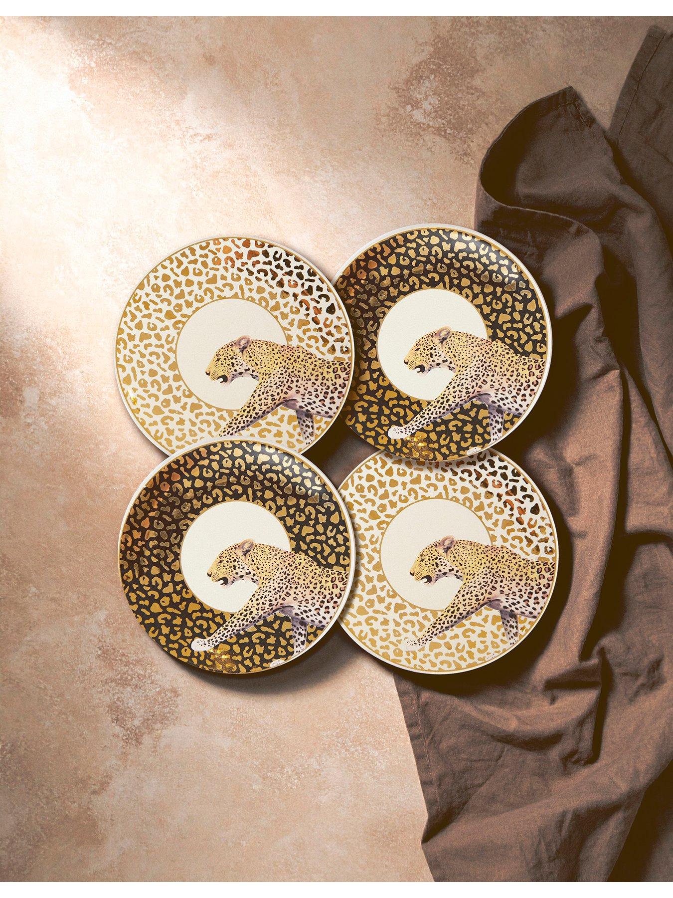 Interiors By Premier London Leo Set Of 4 Canape Plates