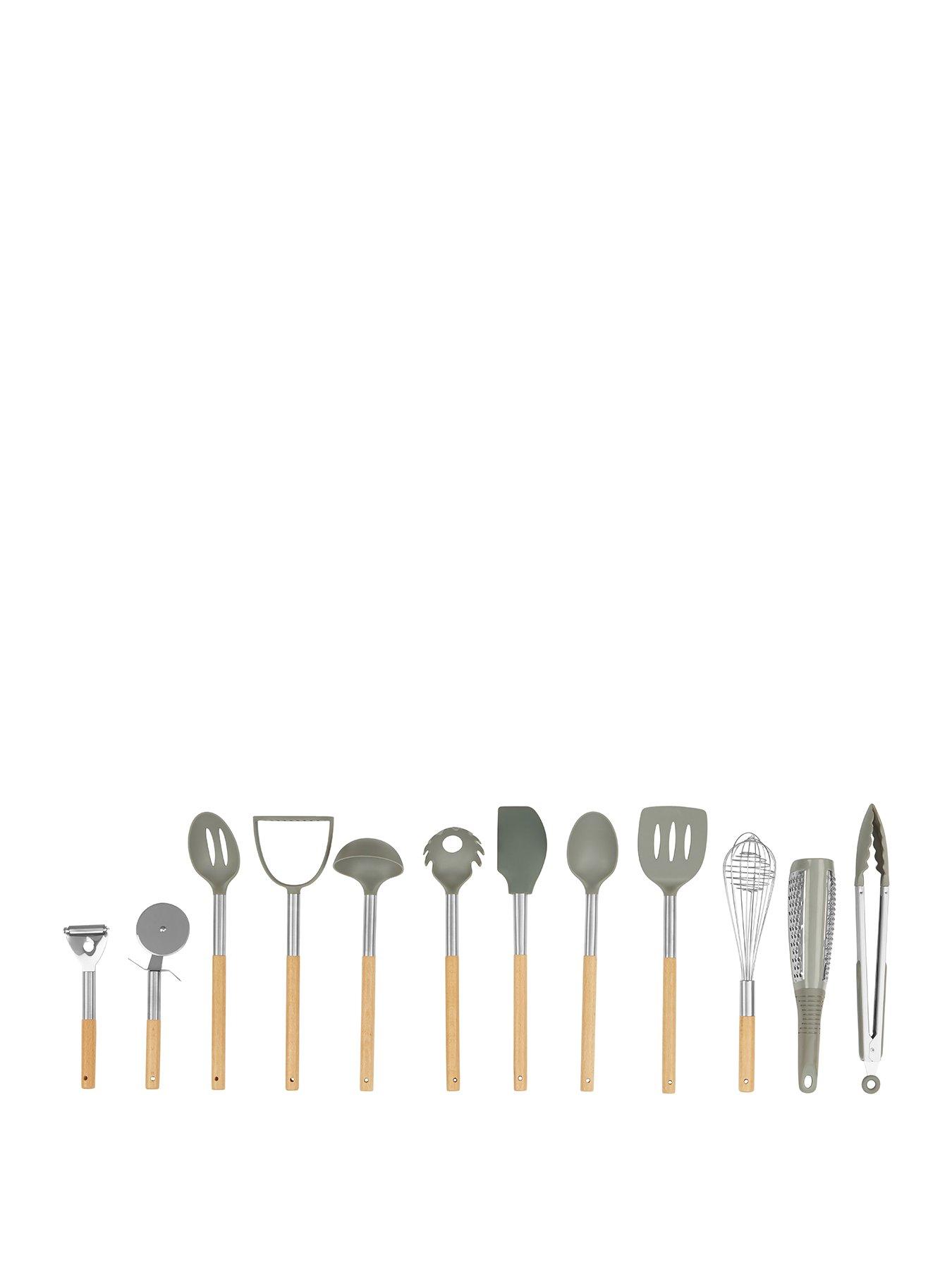 Image 1 of 2 of Interiors By Premier 12pc Kitchen Utensil Set With Beechwood Handles