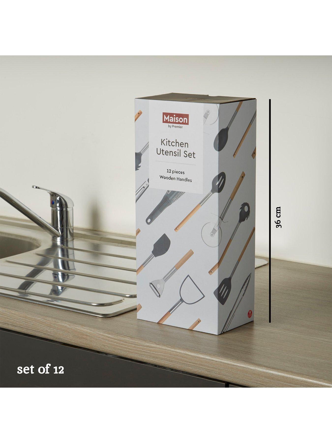 Image 2 of 2 of Interiors By Premier 12pc Kitchen Utensil Set With Beechwood Handles