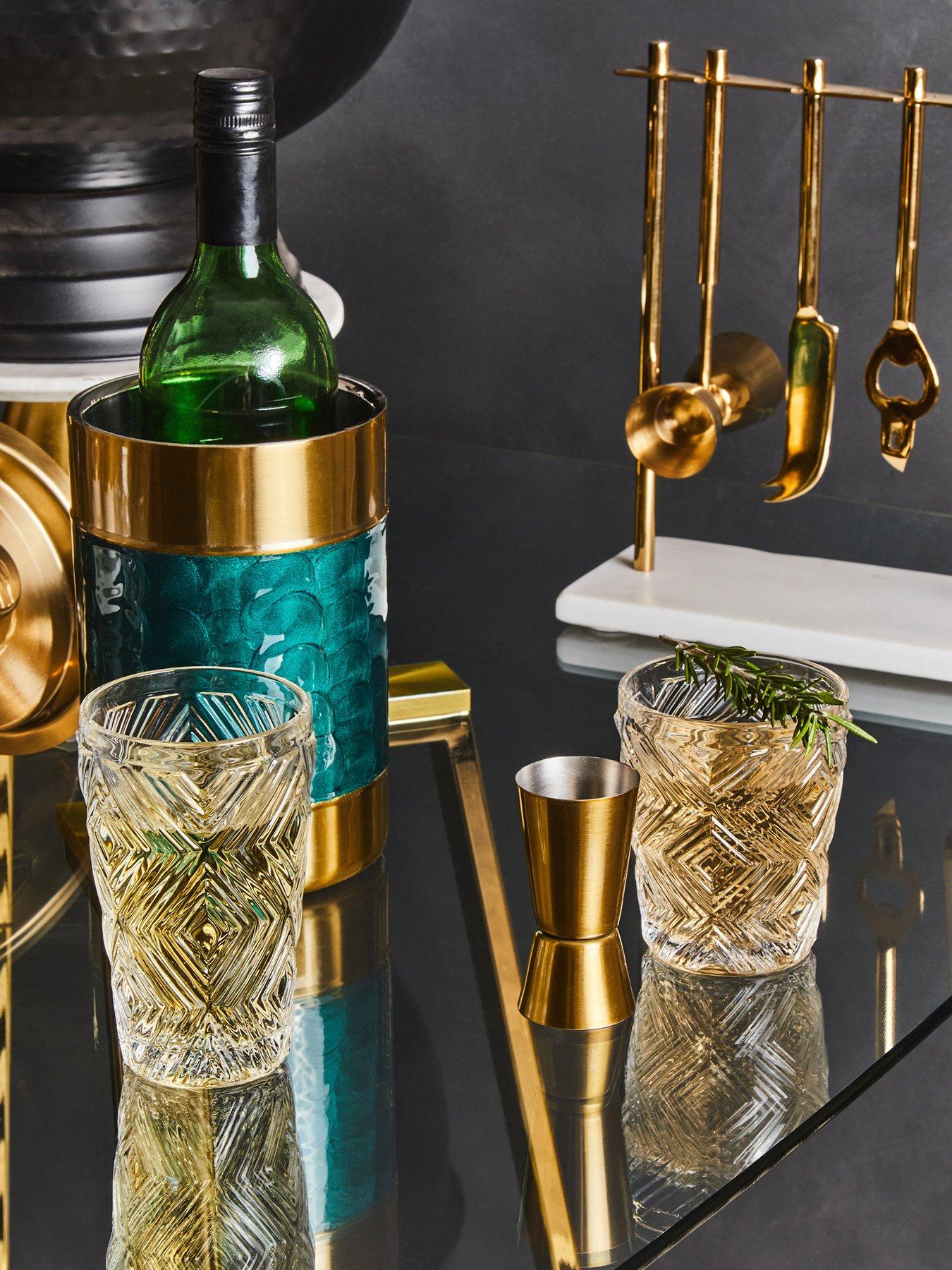 Interiors By Premier Fleur Set Of Four Clear Glass Tumblers