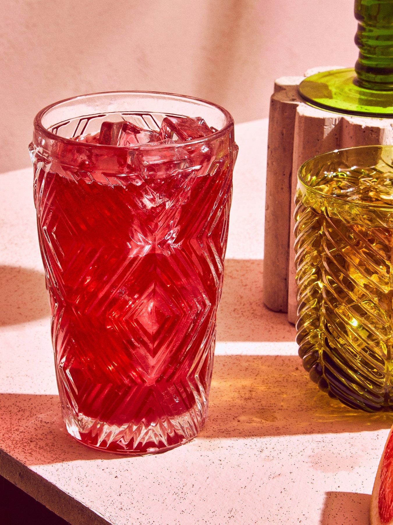 Interiors By Premier Fleur Set Of Four Clear Highball Glasses