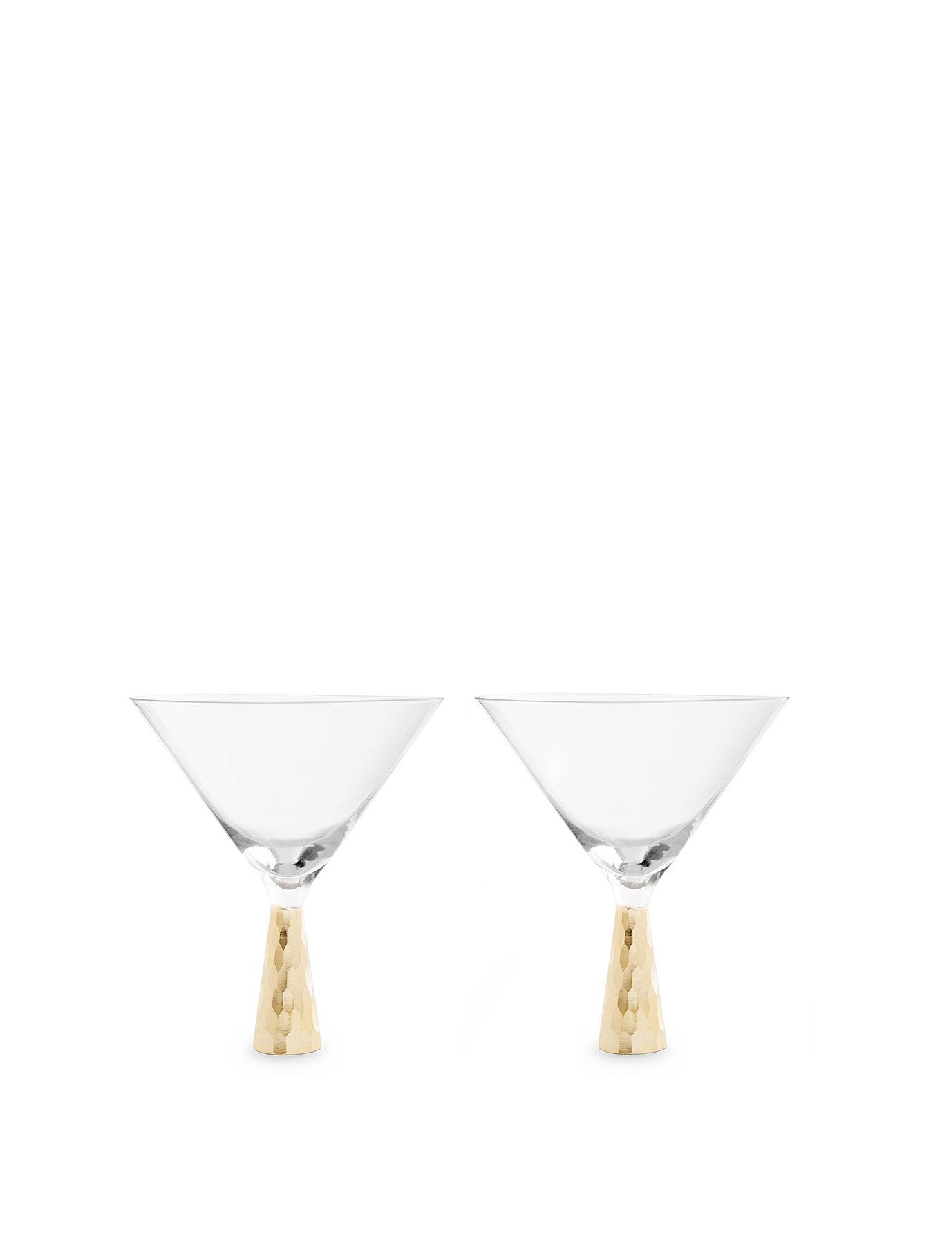 Interiors By Premier Astrid Set Of Two Cocktail Glasses With Gold Finish Stem