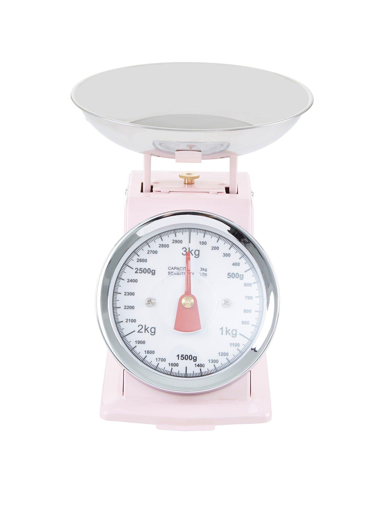 Interiors By Premier Olivier 3kg Pastel Pink Retro Kitchen Scale