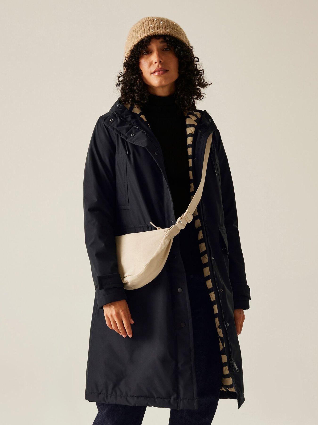 Regatta Womens Orla Kiely Waterproof Insulated Long Jacket - Black