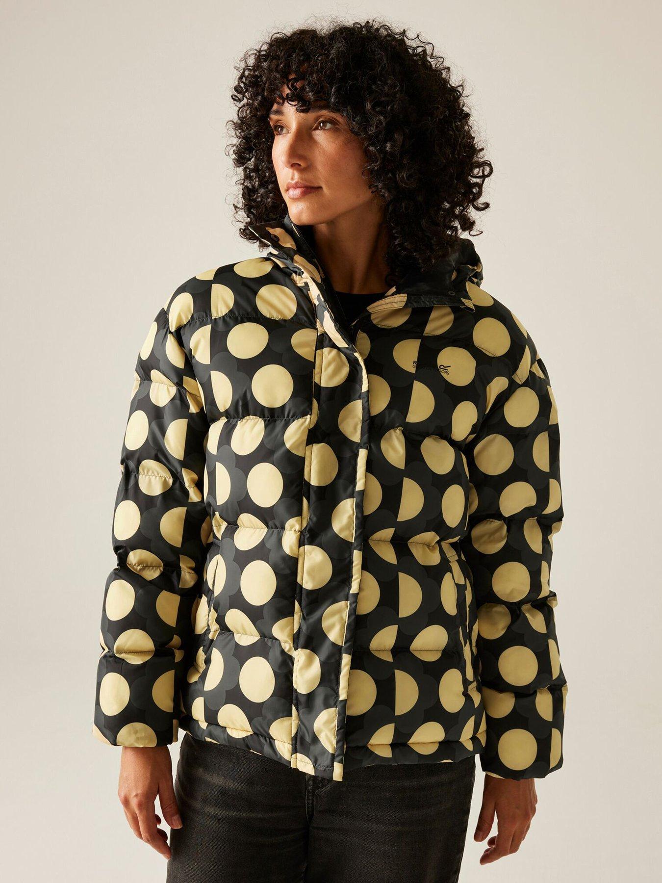 Regatta Womens Orla Kiely Padded Jacket - Black /Yellow