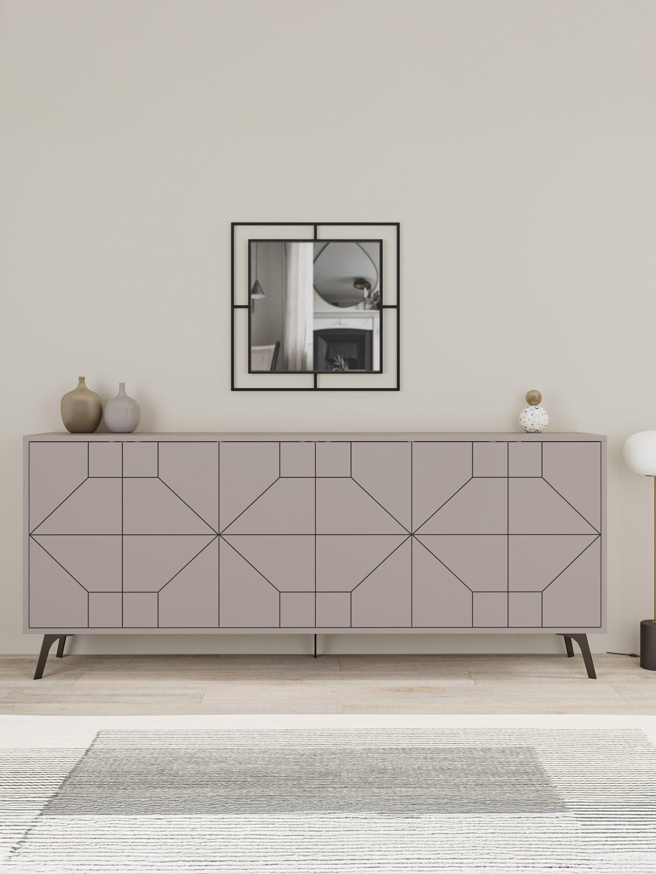 Decortie Dune Large 6 Door Sideboard - White