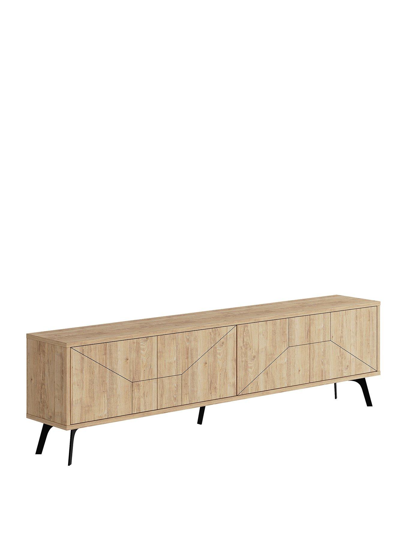 Image 2 of 8 of Decortie Dune Tv Stand - Light Oak
